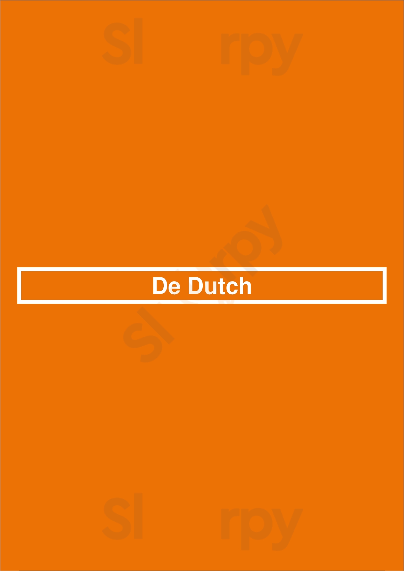 De Dutch Edmonton Menu - 1