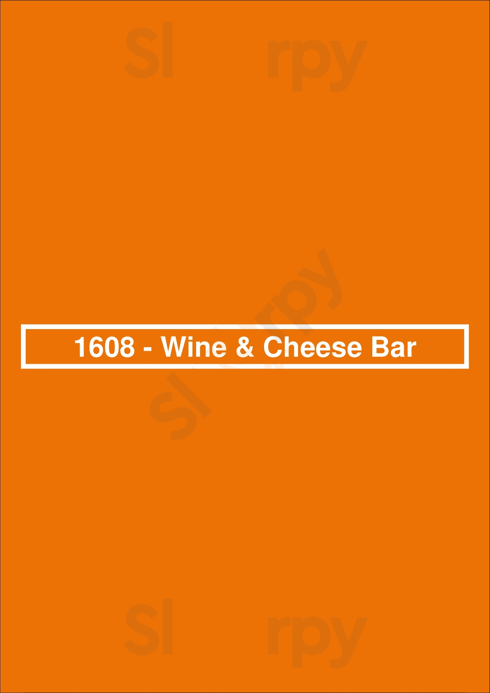1608 Bar Quebec City Menu - 1