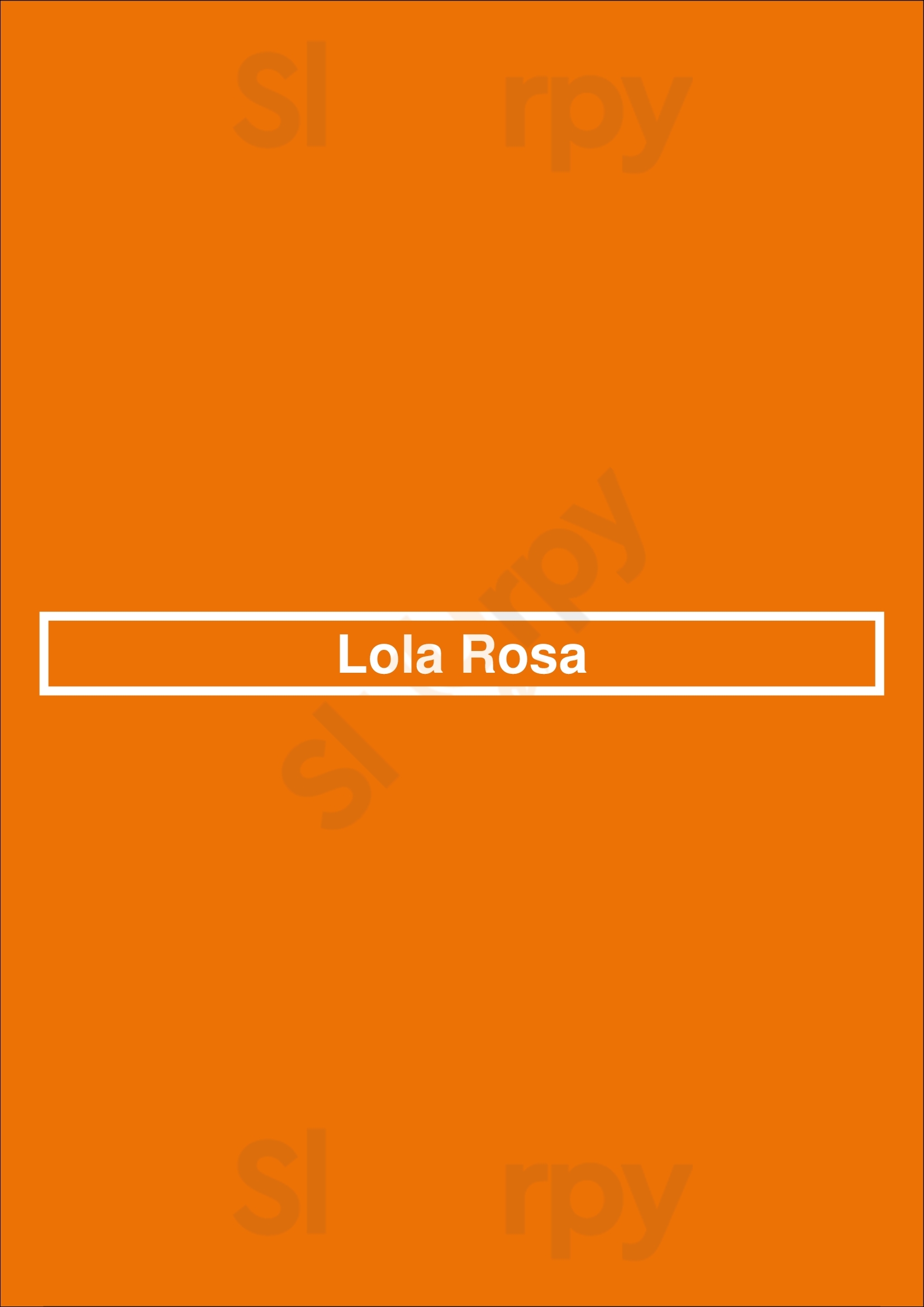 Lola Rosa Montreal Menu - 1