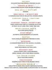 Tucker's Marketplace Restaurant menu