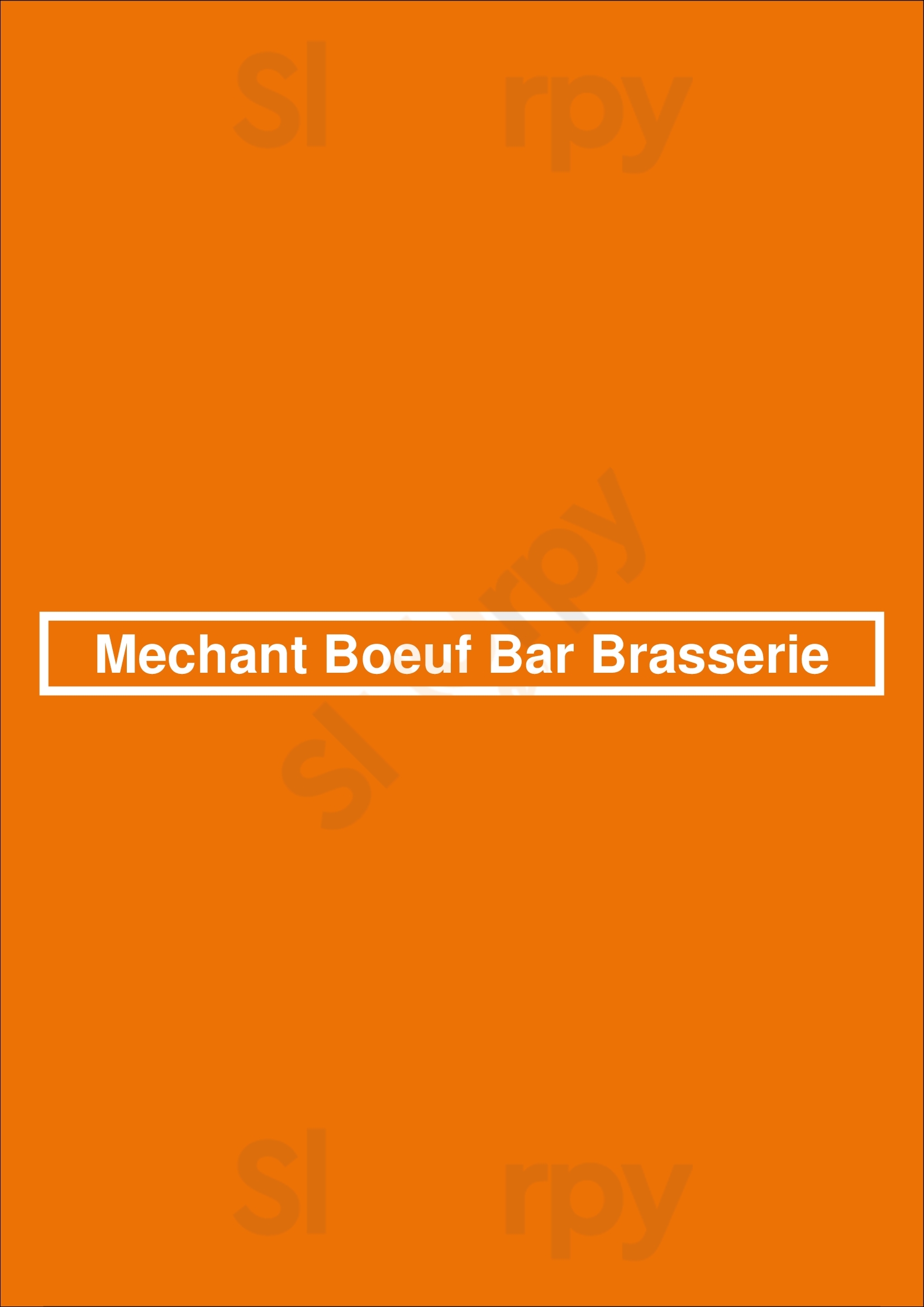 Mechant Boeuf Bar Brasserie Montreal Menu - 1