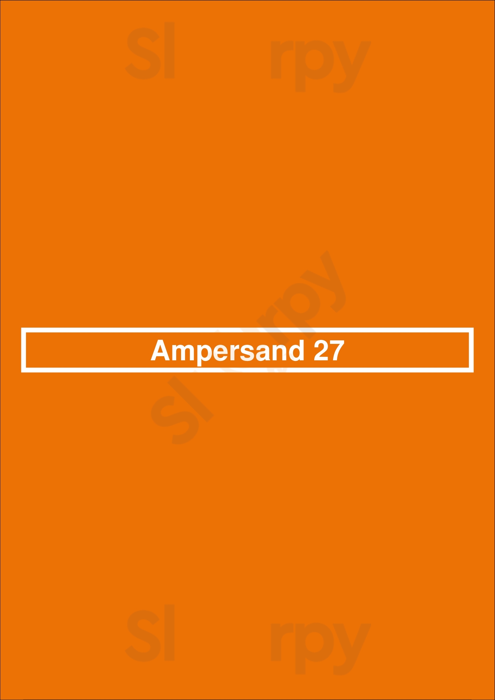 Ampersand 27 Edmonton Menu - 1
