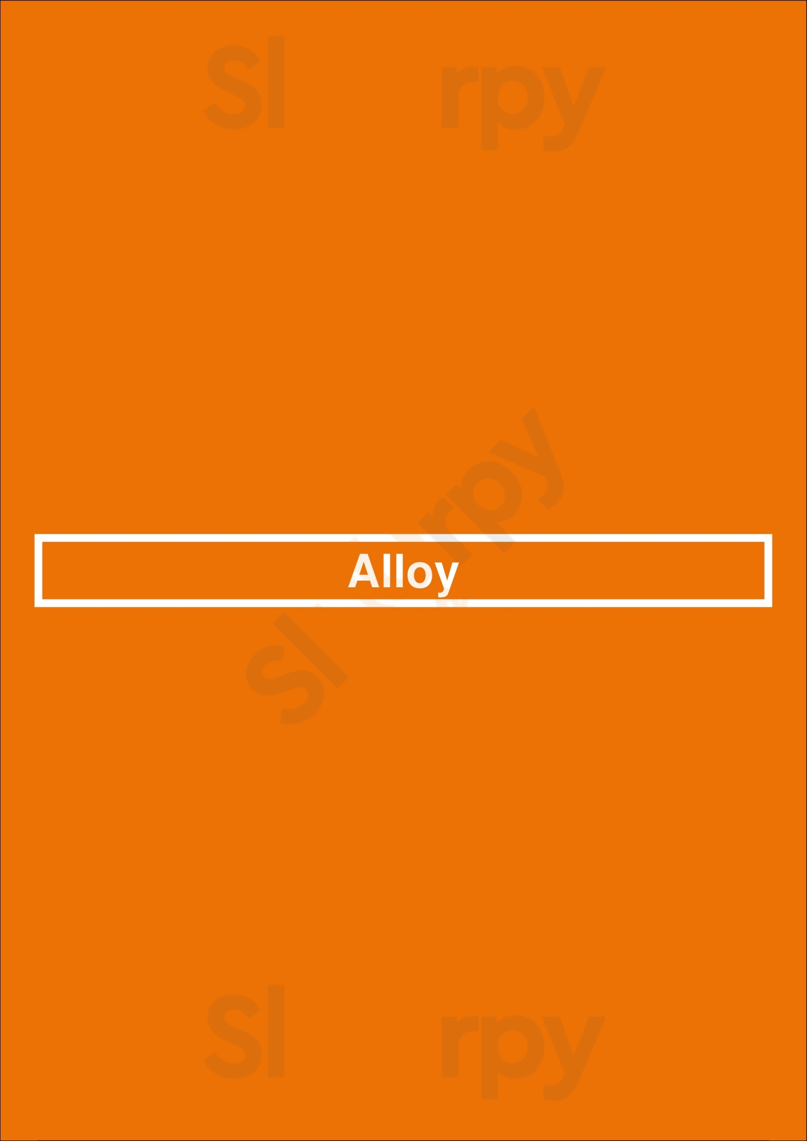 Alloy Calgary Menu - 1