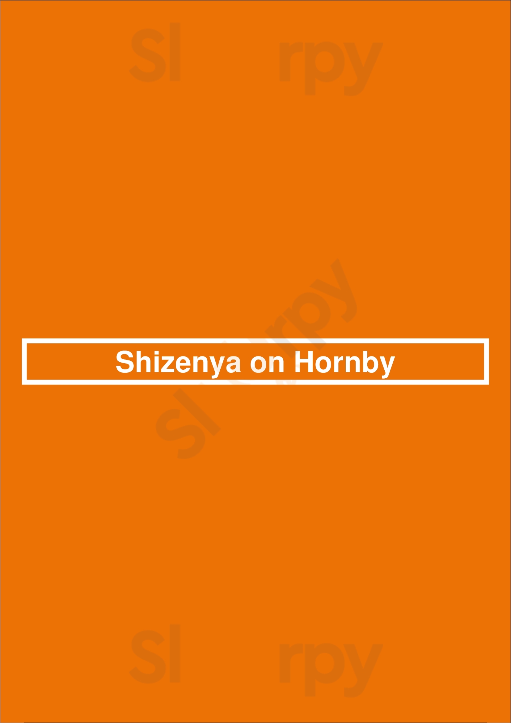 Shizenya On Hornby Vancouver Menu - 1