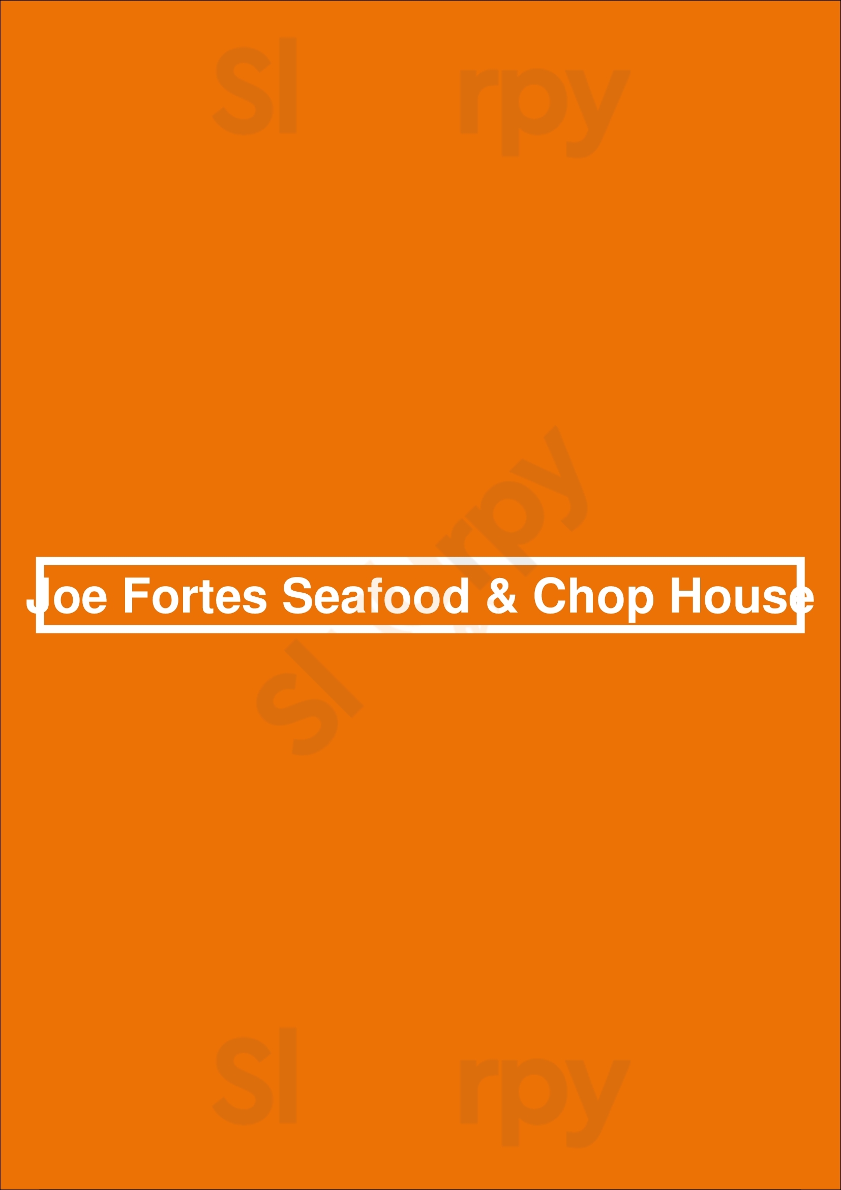 Joe Fortes Seafood & Chop House Vancouver Menu - 1