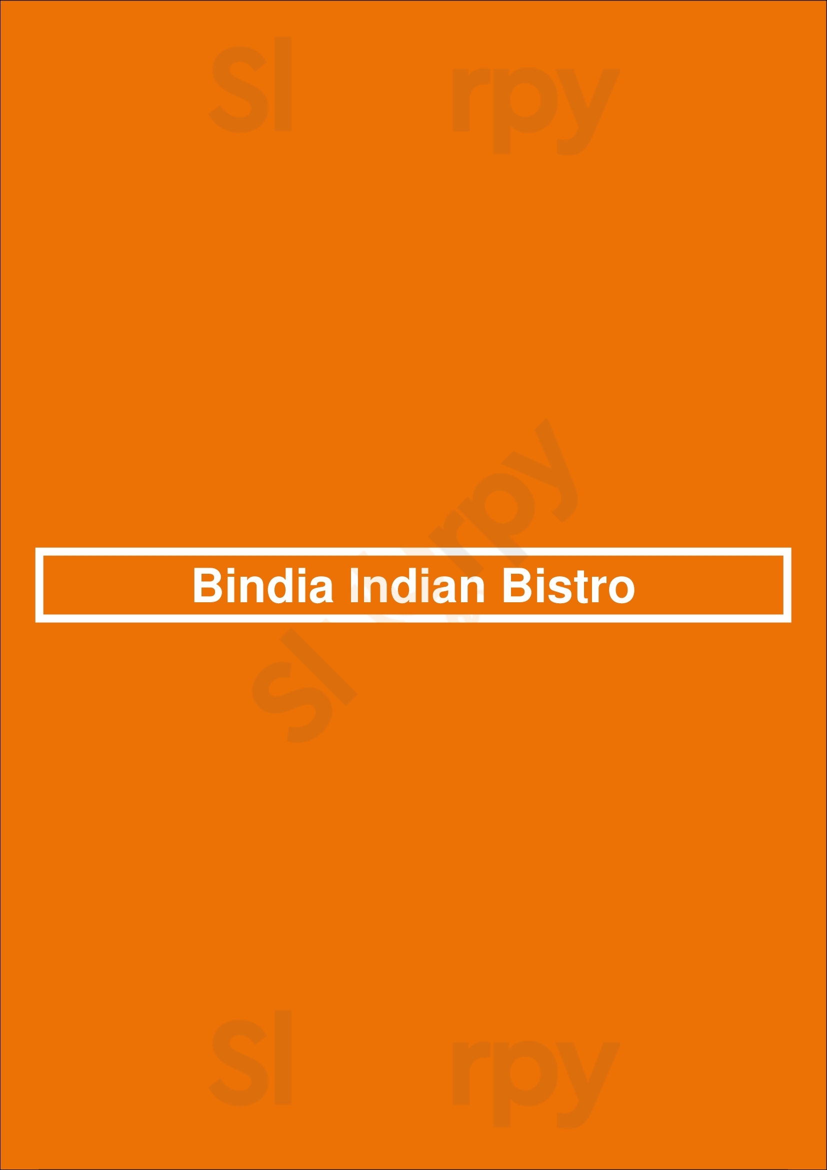 Bindia Indian Bistro Toronto Menu - 1