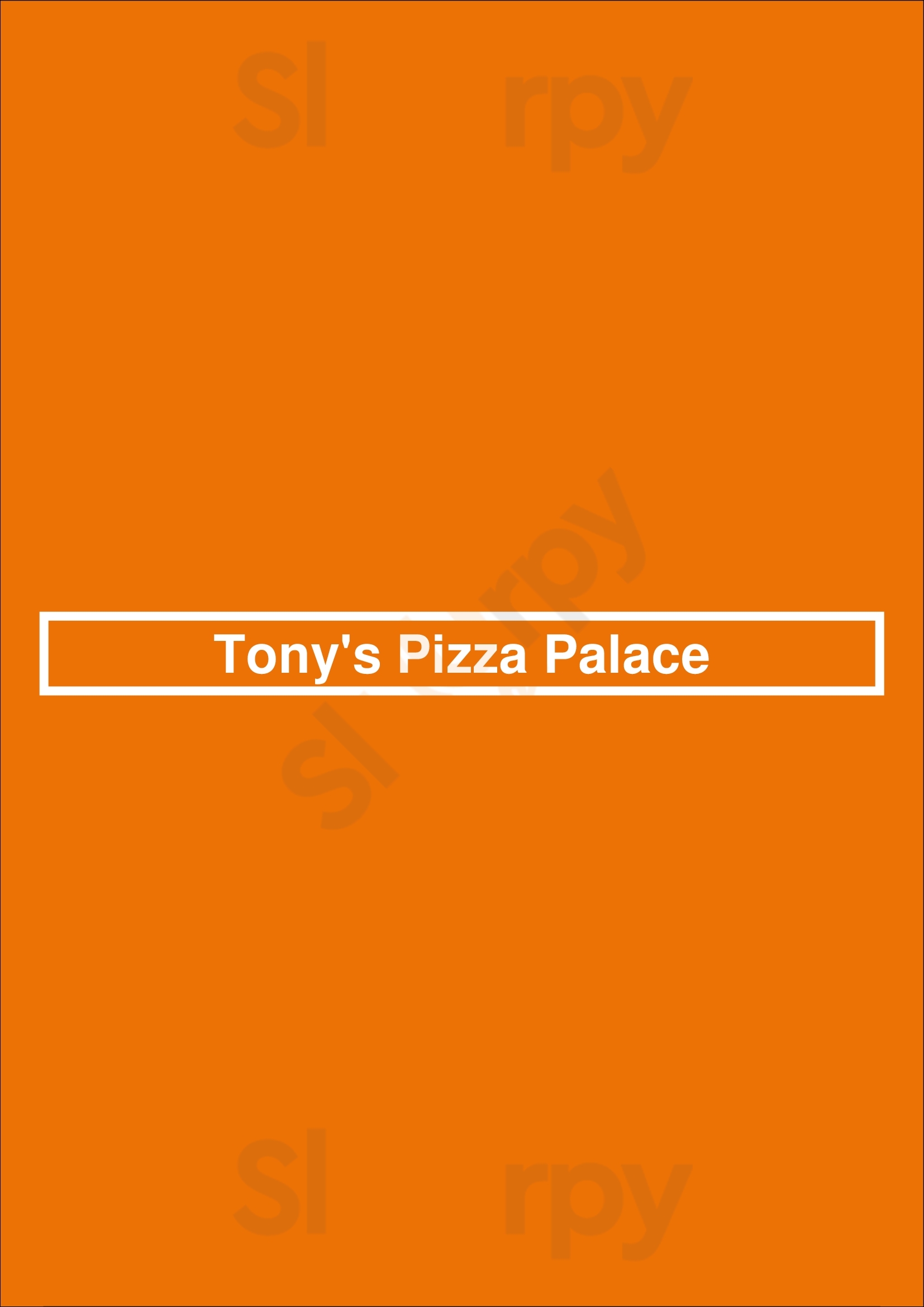 Tony's Pizza Palace Edmonton Menu - 1