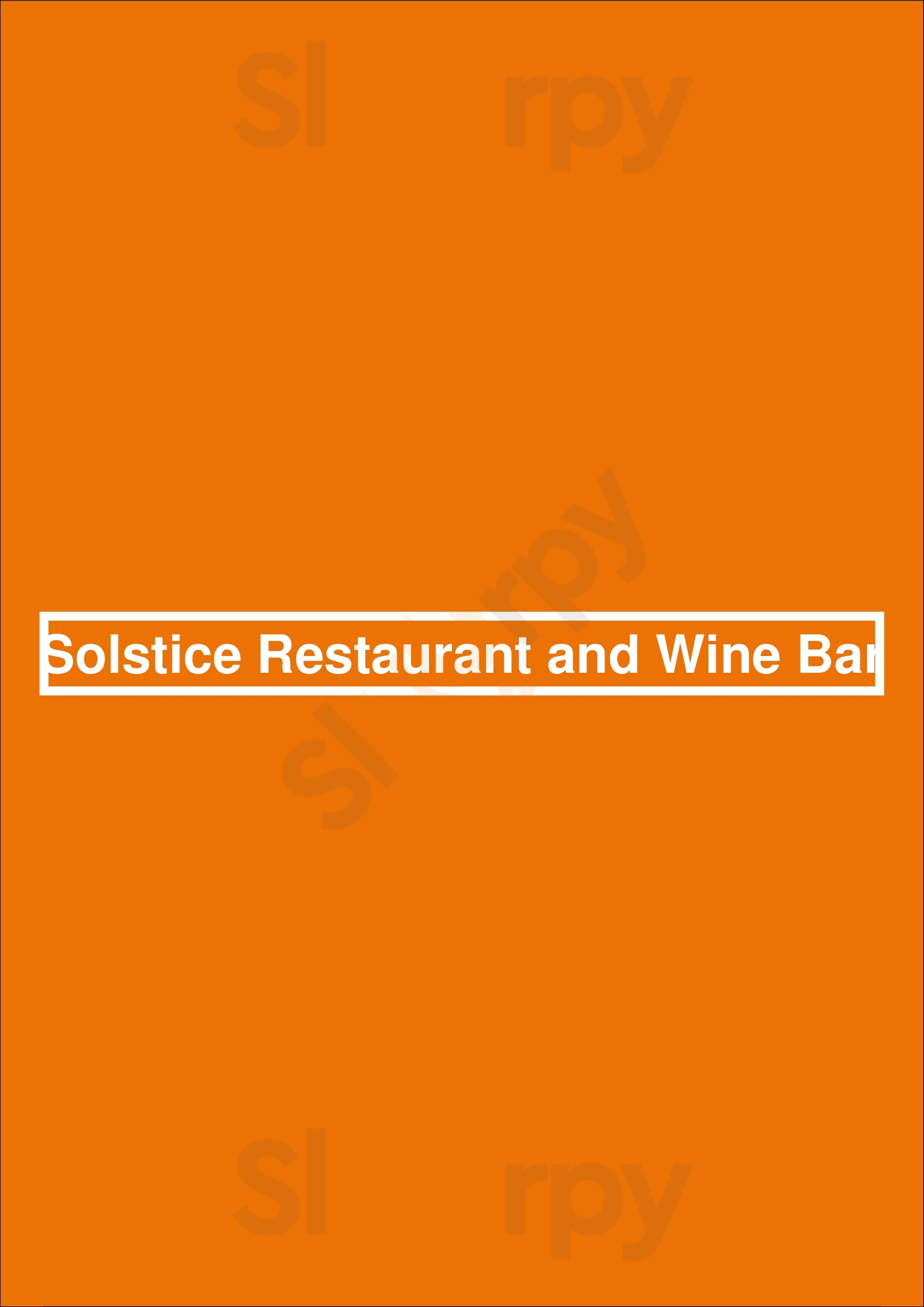 Solstice Restaurant And Wine Bar Mississauga Menu - 1