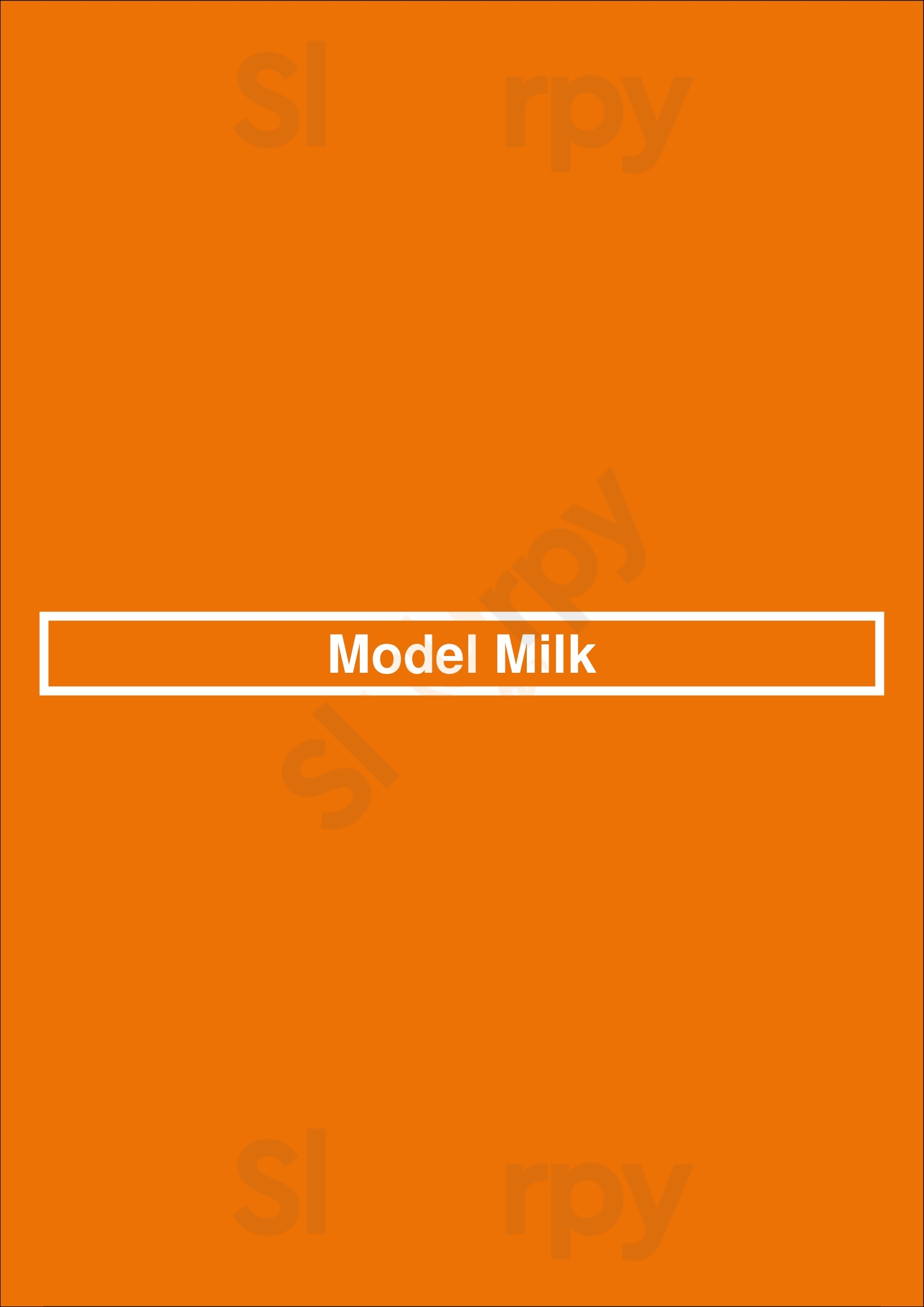 Model Milk Calgary Menu - 1