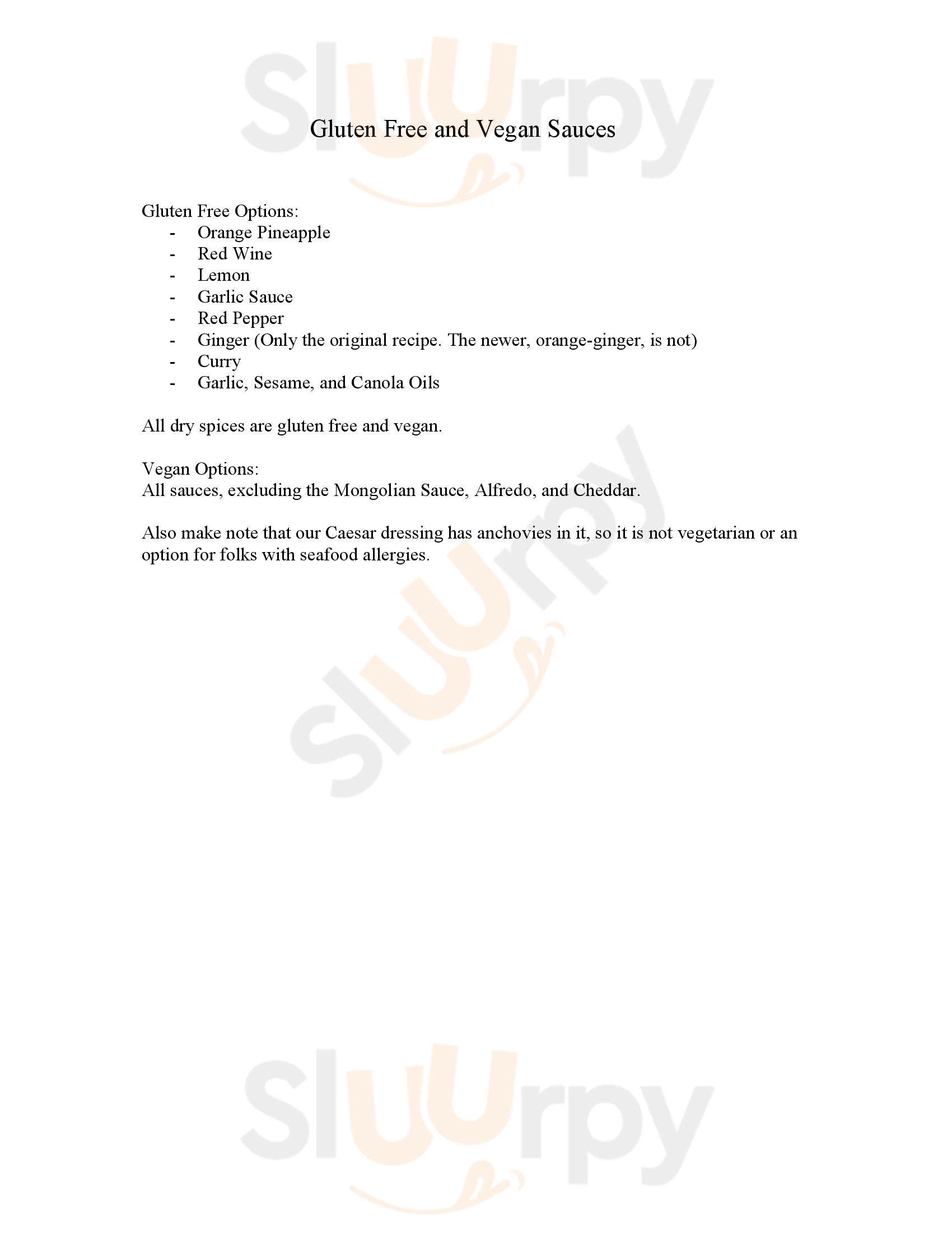 Main Menu - Mongo's Grill