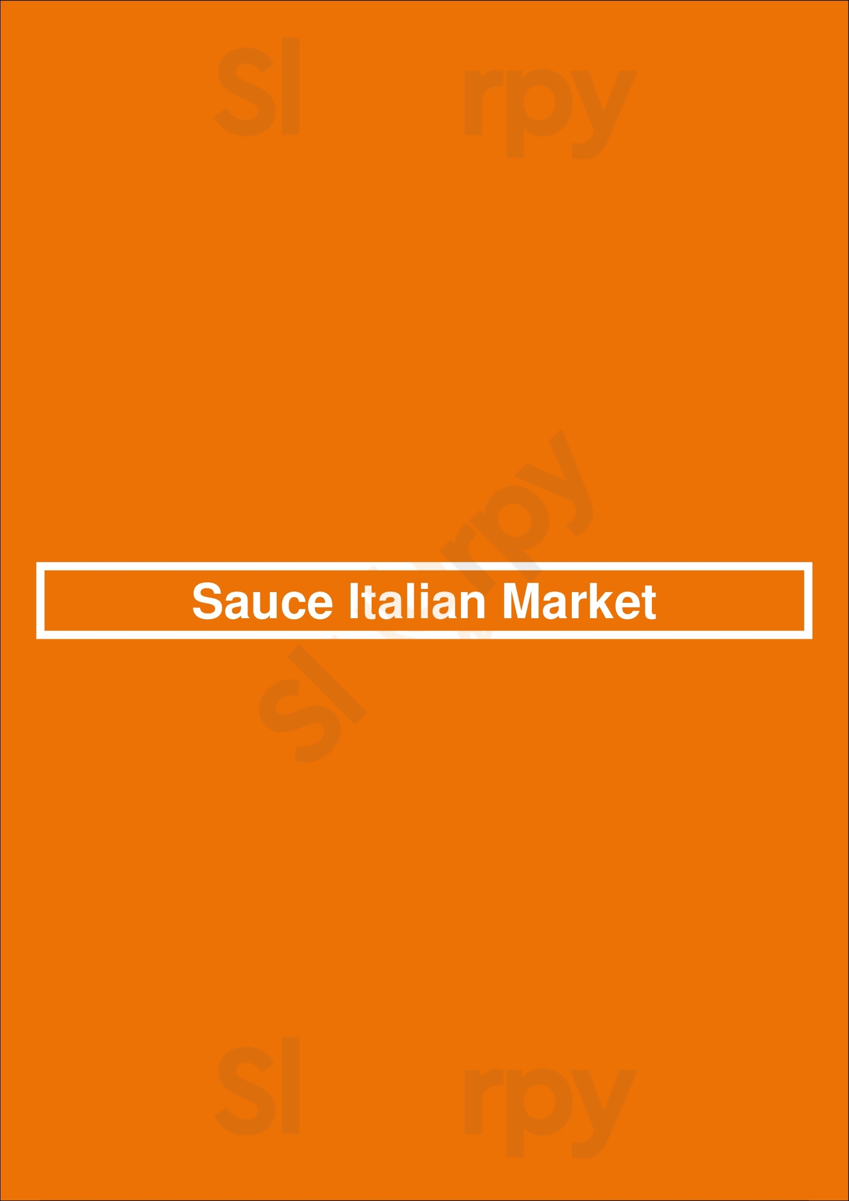 Sauce Italian Market Calgary Menu - 1