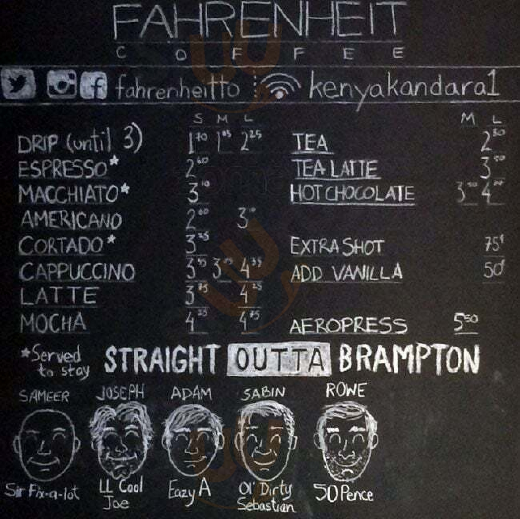 Fahrenheit Coffee Toronto Menu - 1