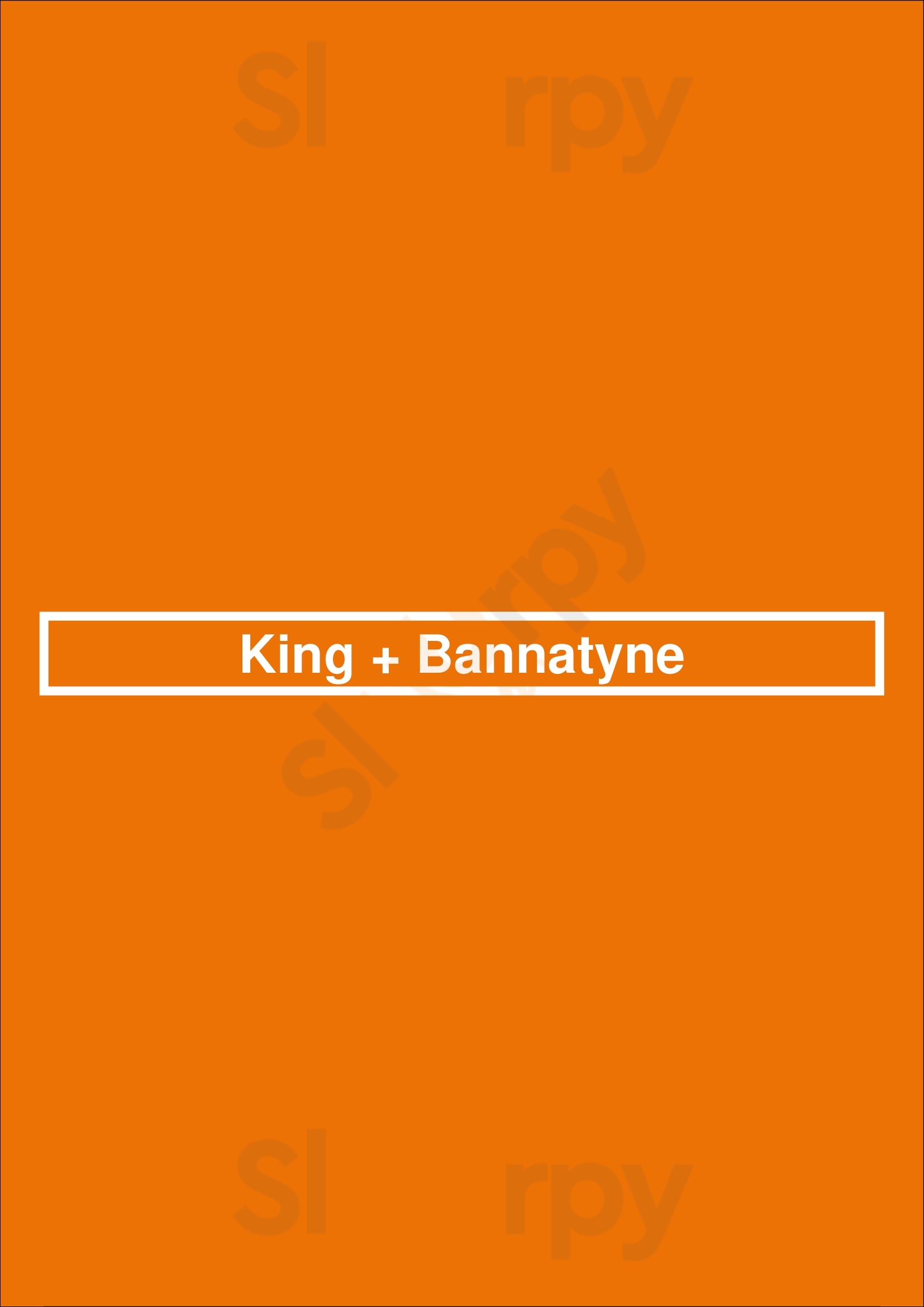 King + Bannatyne Winnipeg Menu - 1