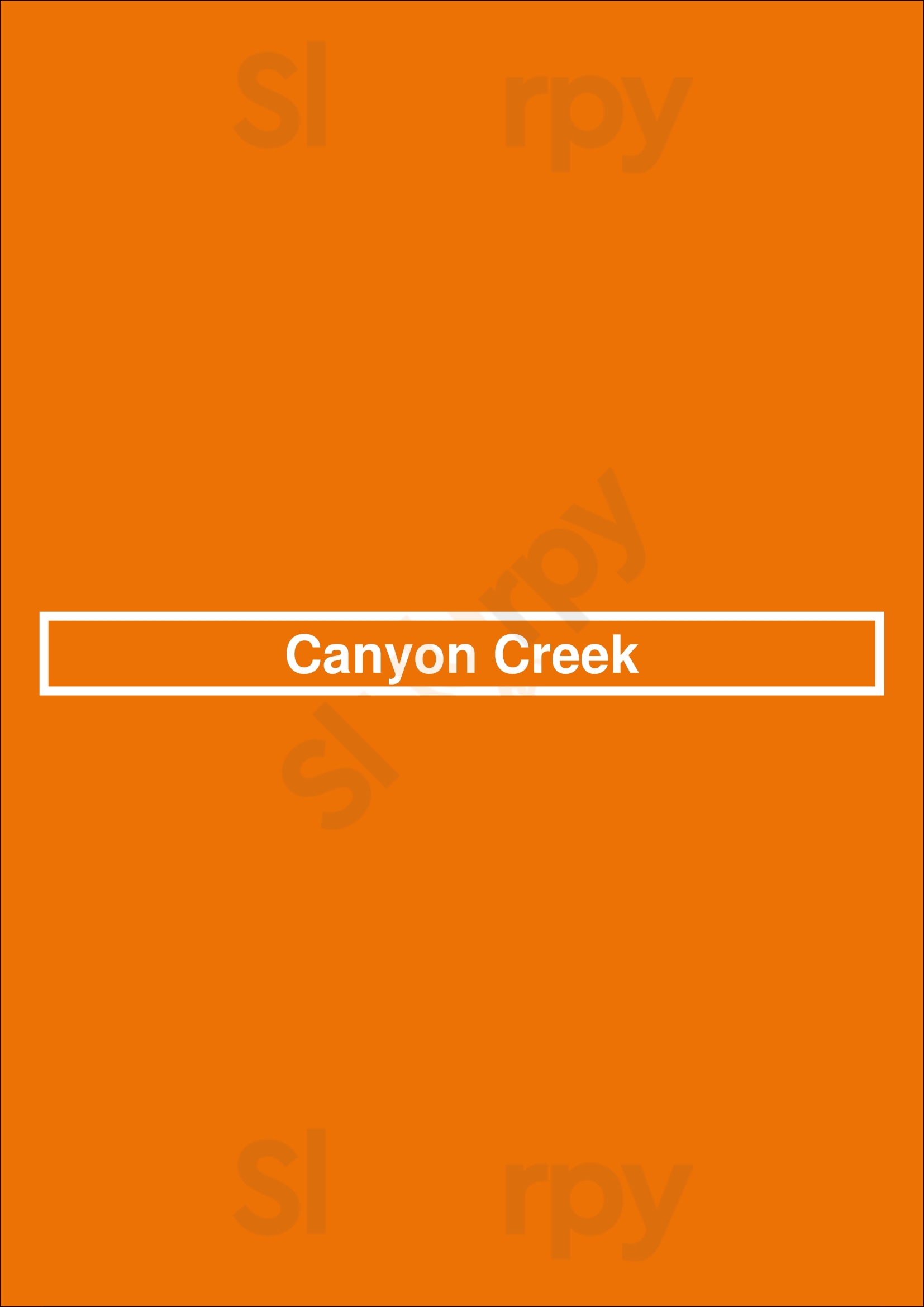 Canyon Creek Mississauga Menu - 1