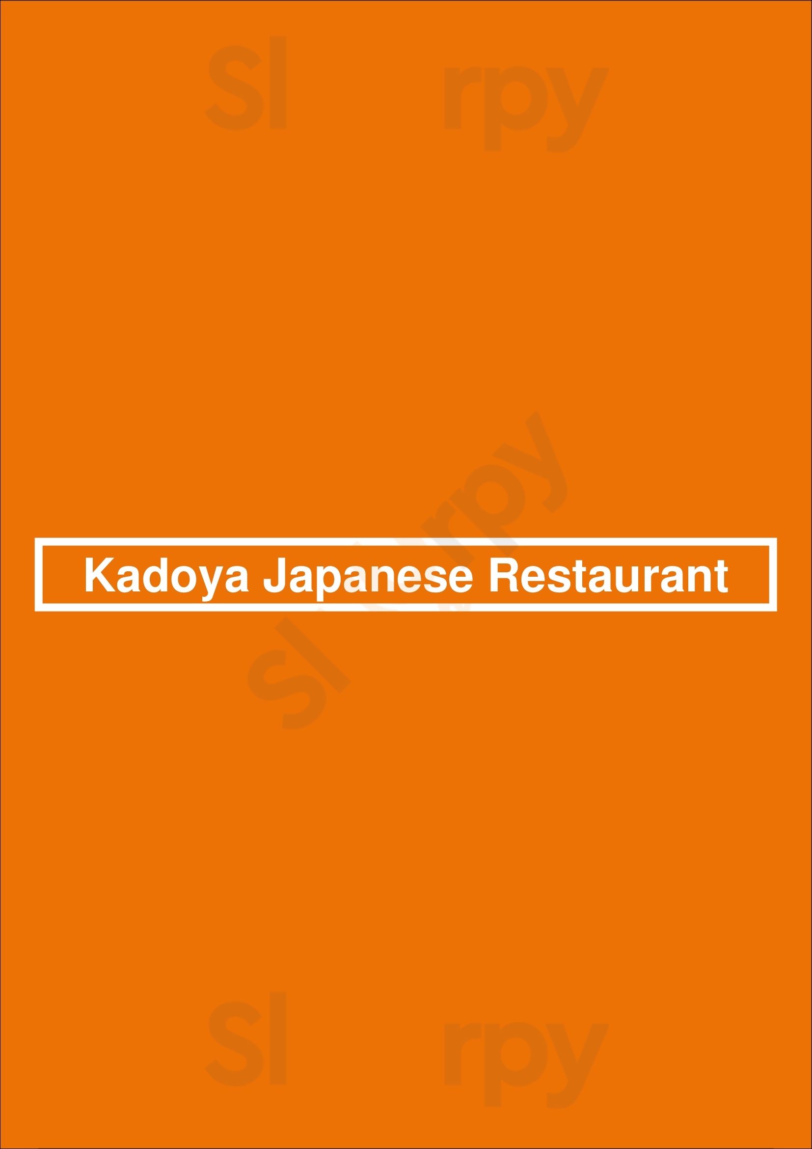 Kadoya Japanese Restaurant Vancouver Menu - 1