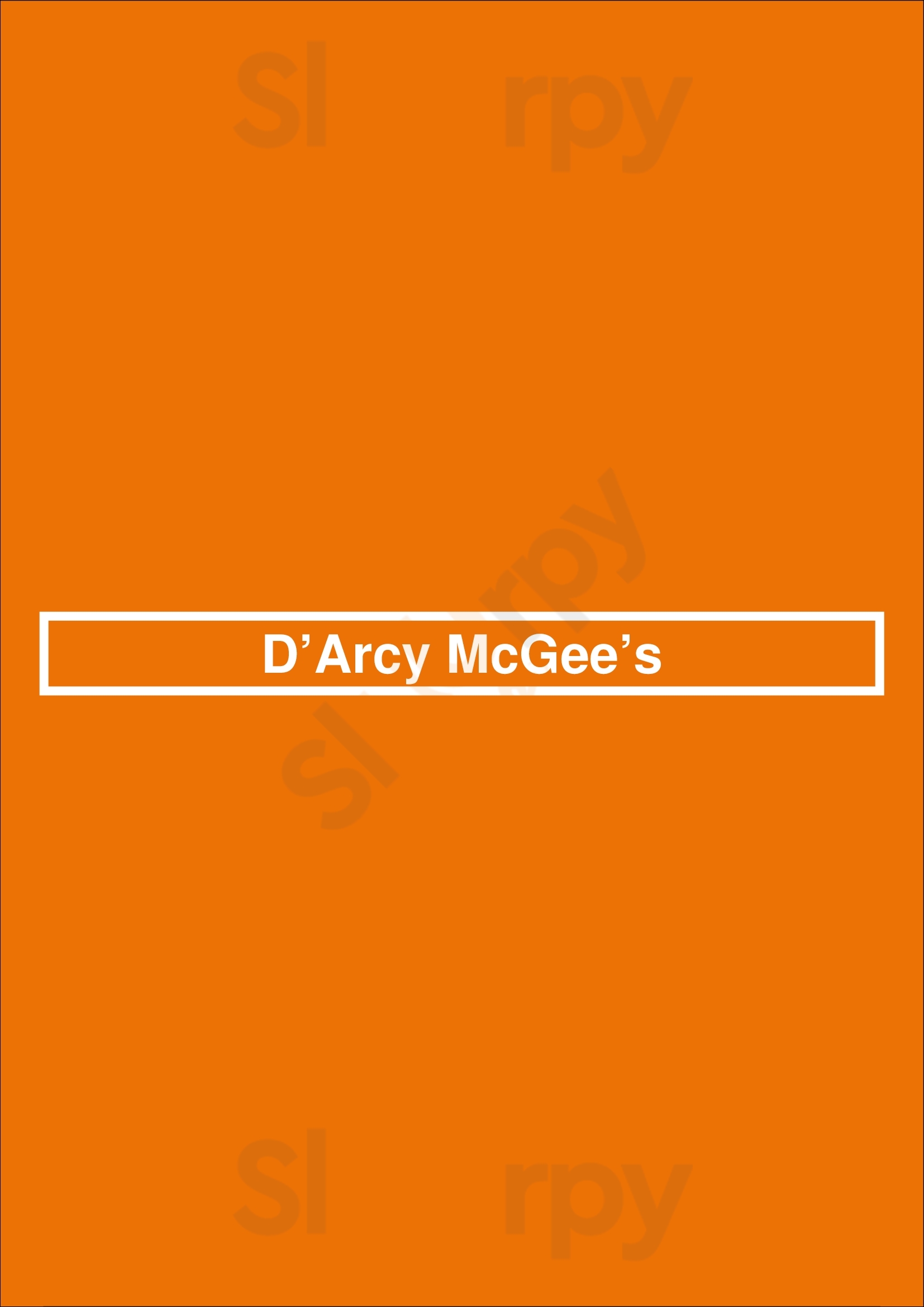 D'arcy Mcgee's Ottawa Menu - 1