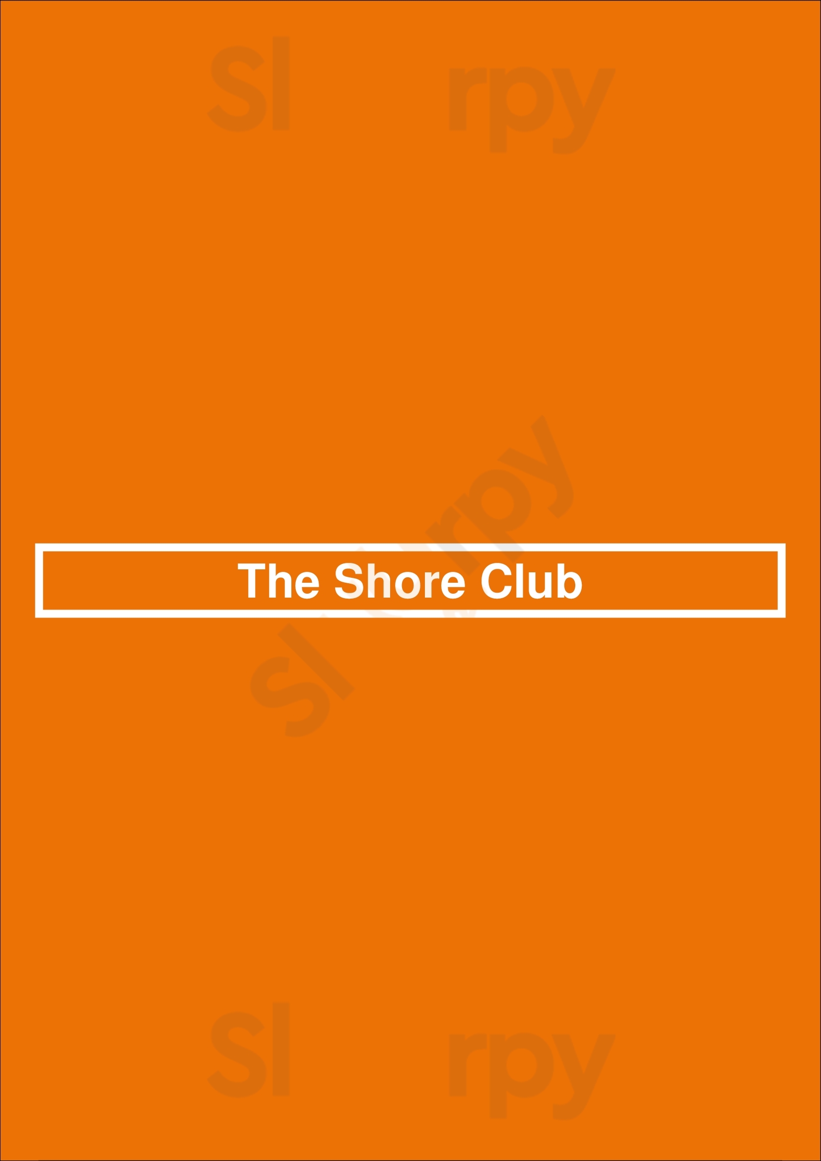 The Shore Club Toronto Menu - 1