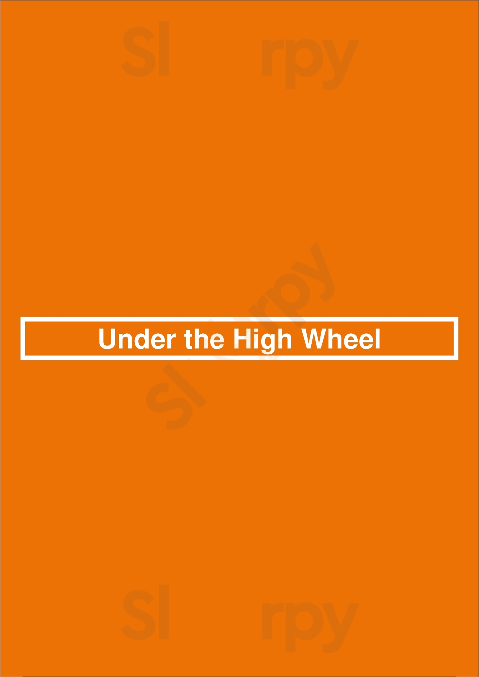 Under The High Wheel Edmonton Menu - 1
