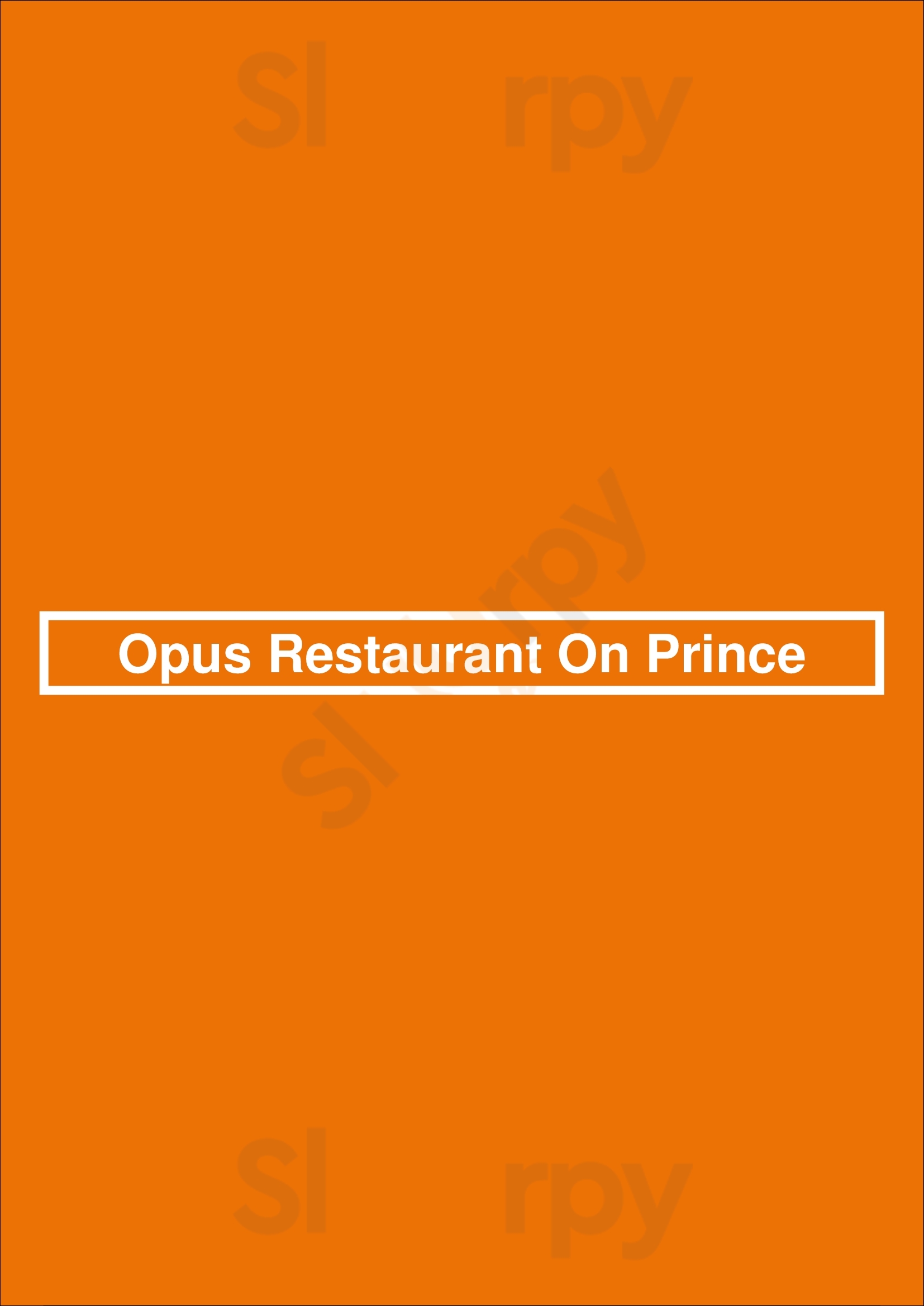 Opus Restaurant On Prince Toronto Menu - 1