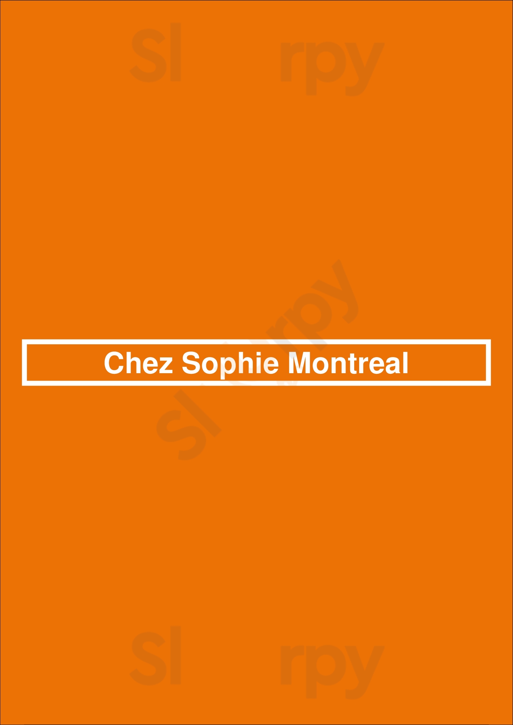 Chez Sophie Montreal Montreal Menu - 1