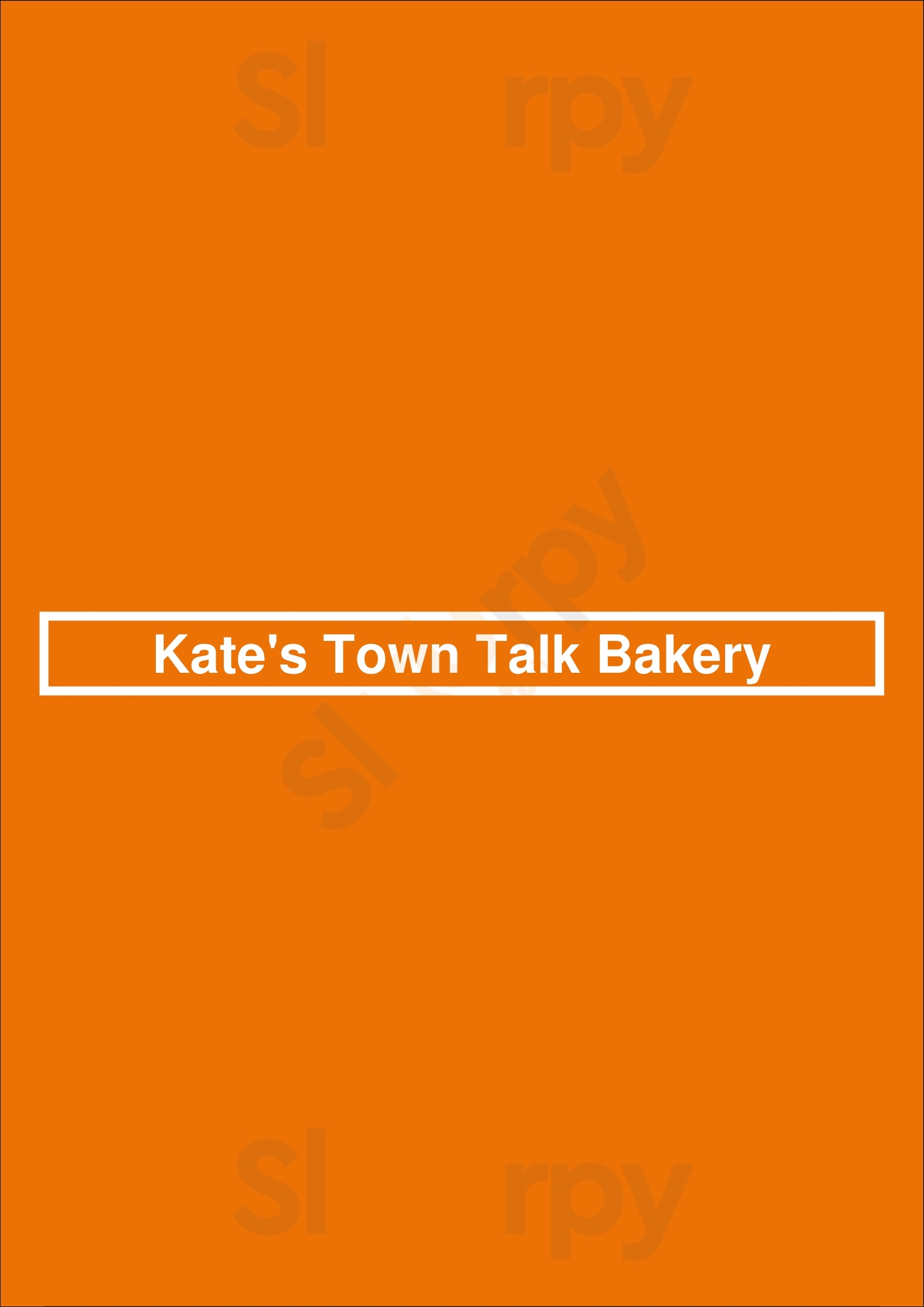 Kate's Town Talk Bakery Mississauga Menu - 1