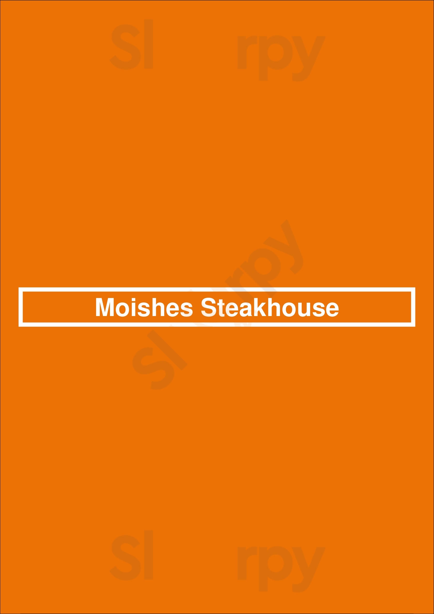 Moishes Steakhouse Montreal Menu - 1