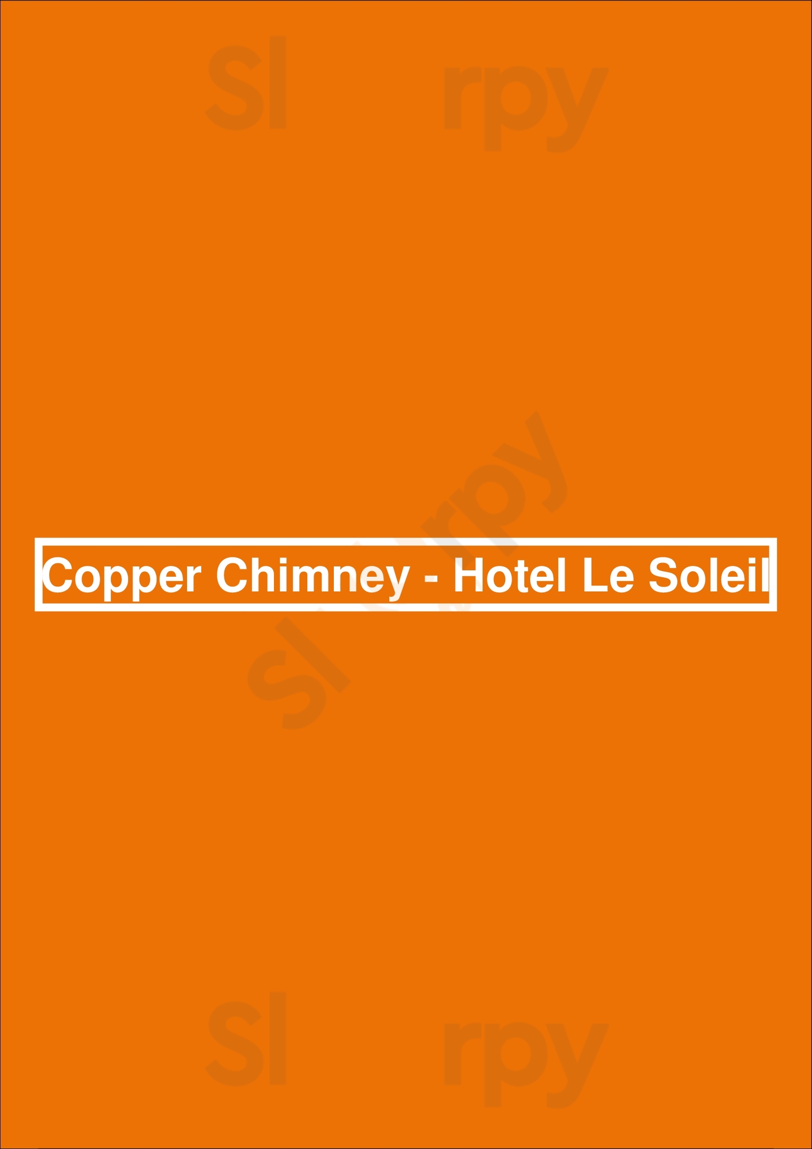 Copper Chimney - Hotel Le Soleil Vancouver Menu - 1