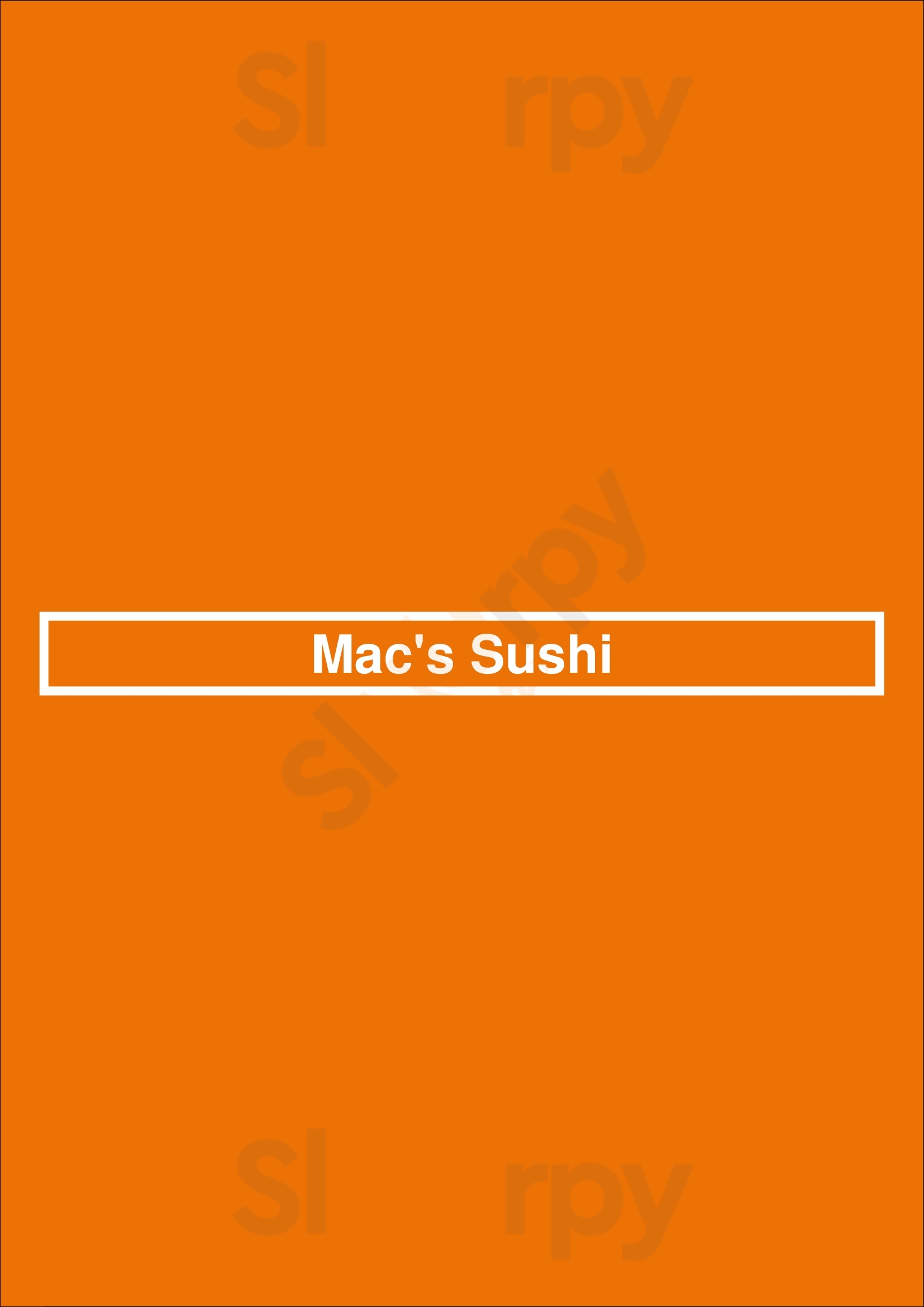 Mac's Sushi Vaughan Menu - 1