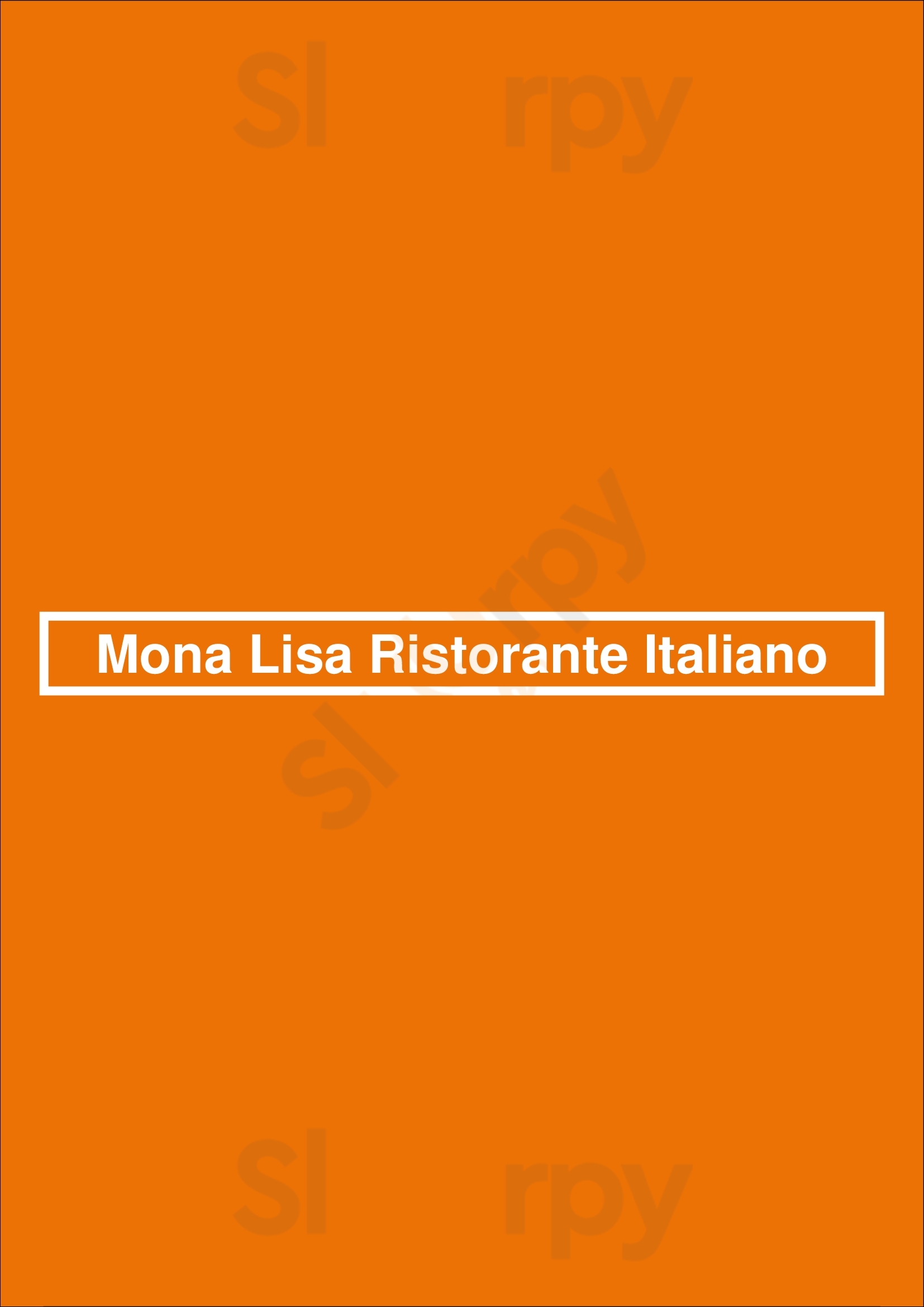 Mona Lisa Ristorante Italiano Winnipeg Menu - 1