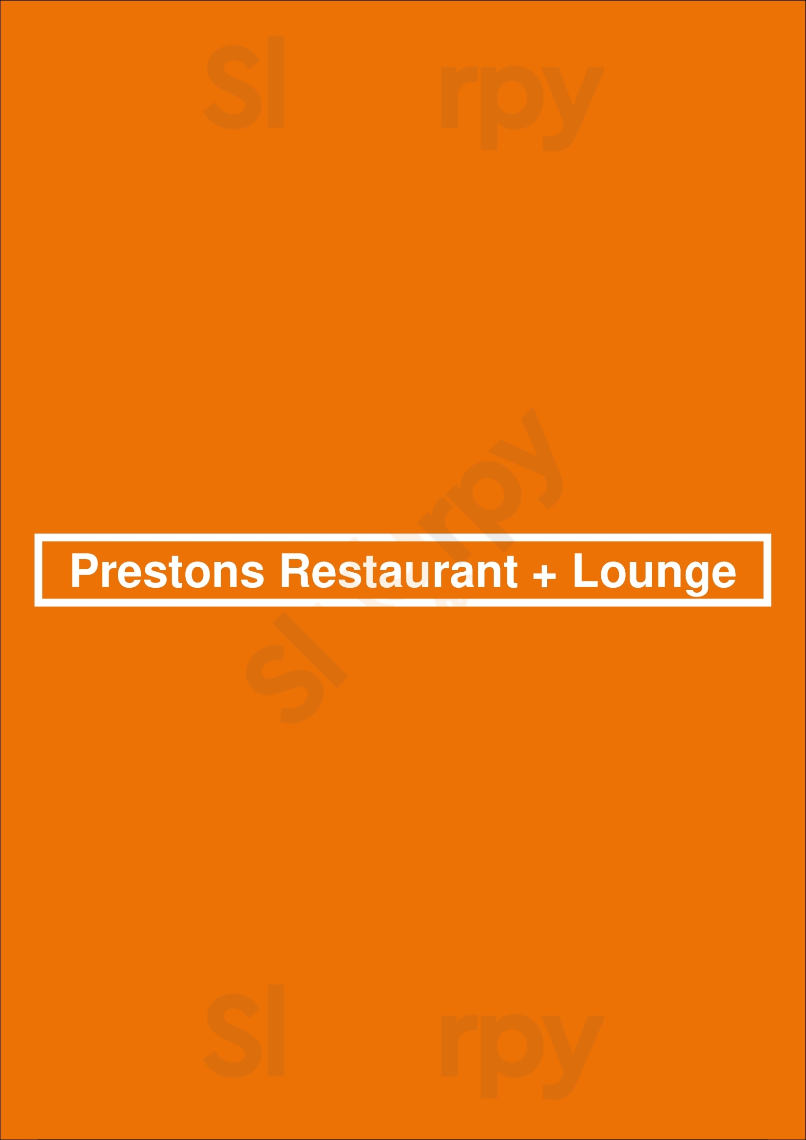 Prestons Restaurant + Lounge Vancouver Menu - 1