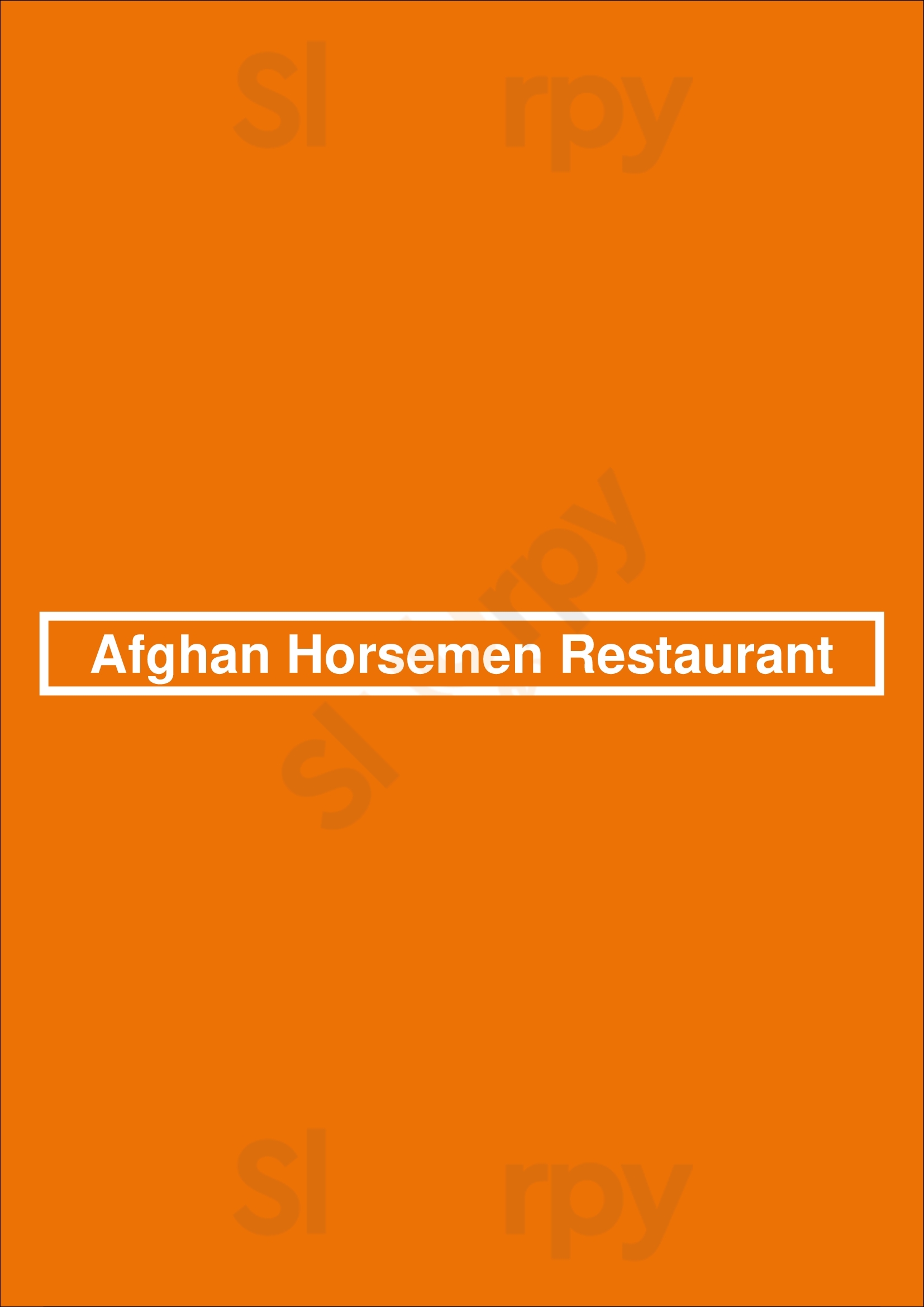 Afghan Horsemen Restaurant Vancouver Menu - 1