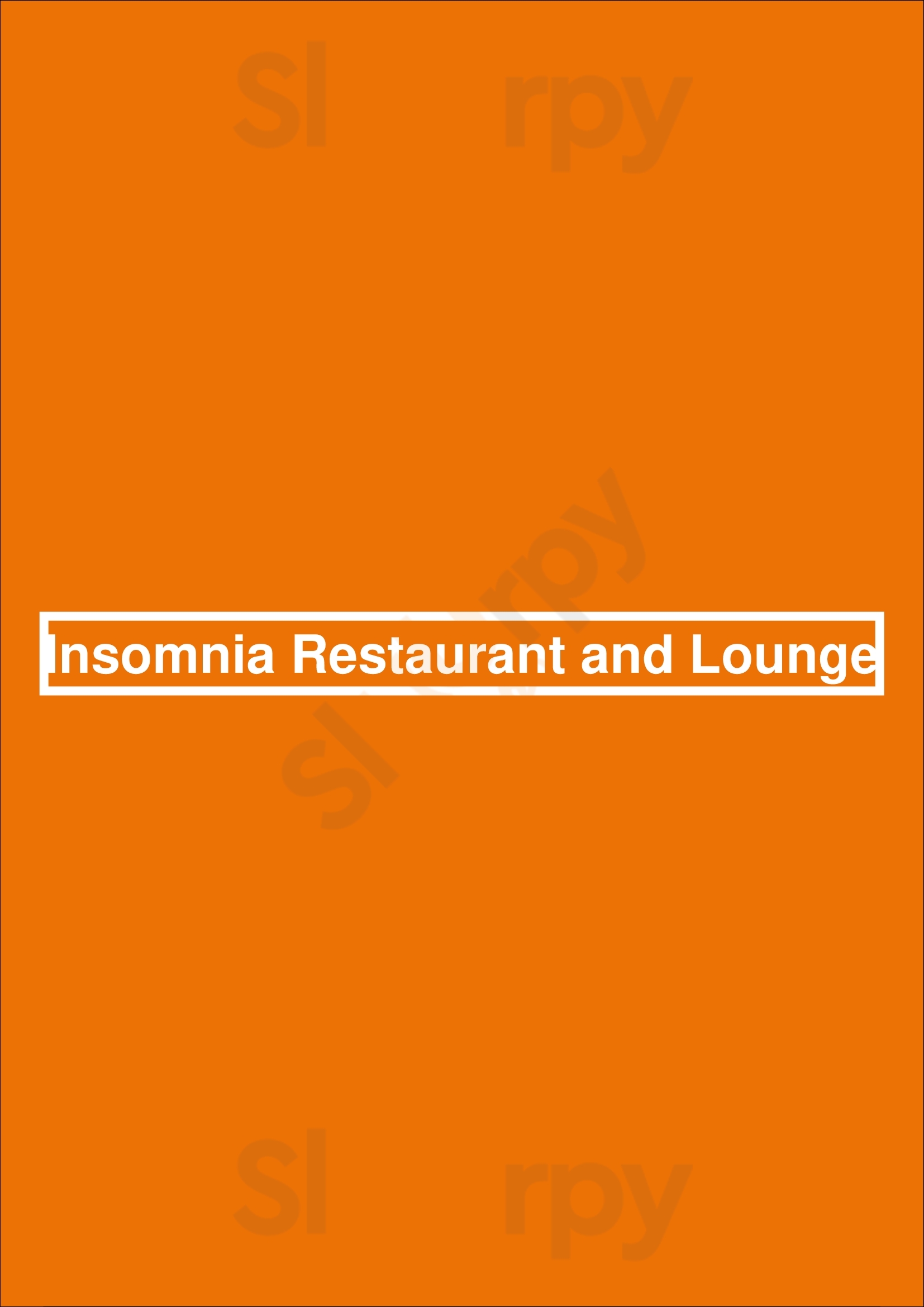 Insomnia Restaurant And Lounge Toronto Menu - 1