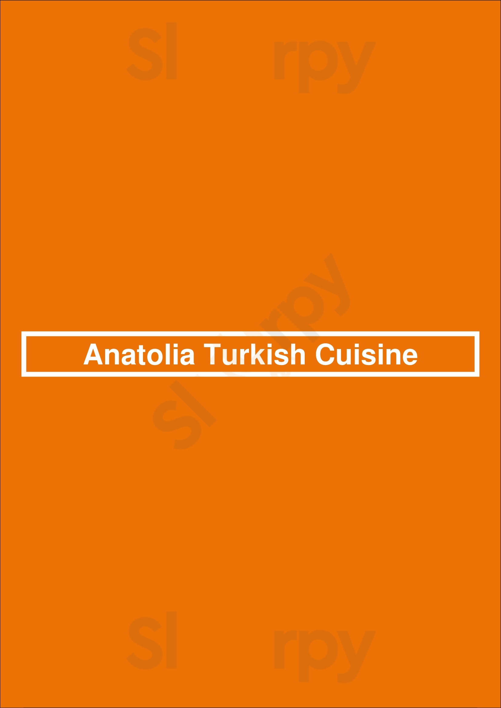 Anatolia Turkish Cuisine Calgary Menu - 1