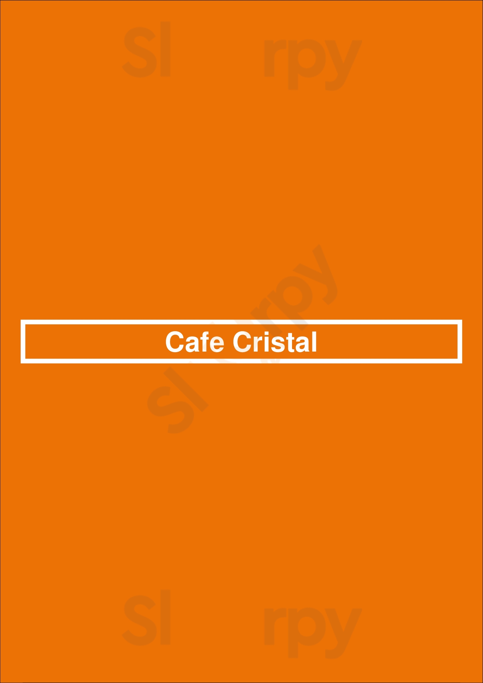 Cafe Cristal Ottawa Menu - 1