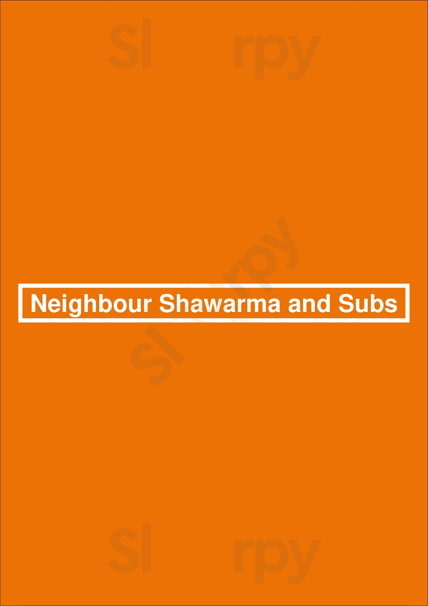 Neighbour Shawarma And Subs Hamilton Menu - 1