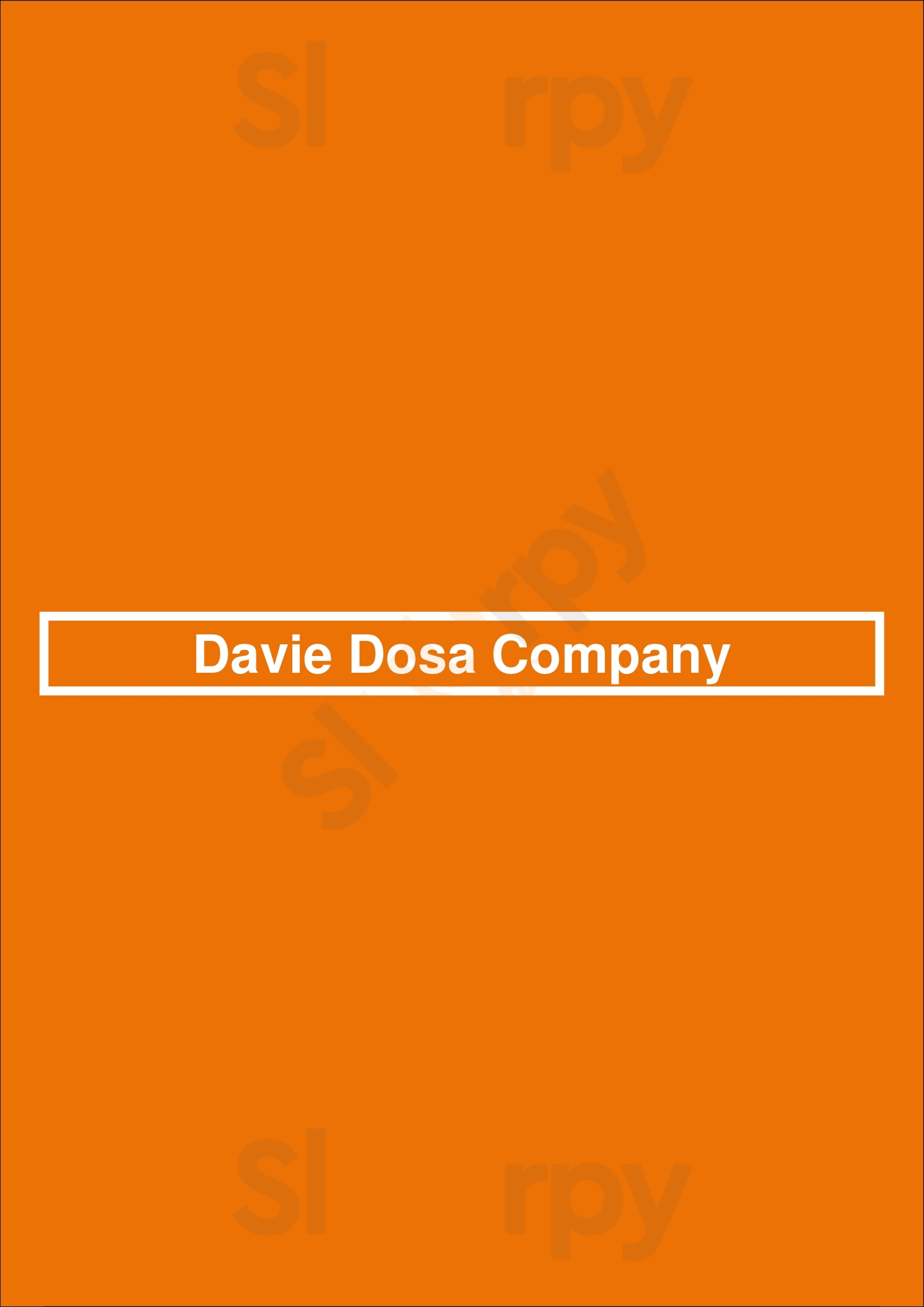 Davie Dosa Company Vancouver Menu - 1