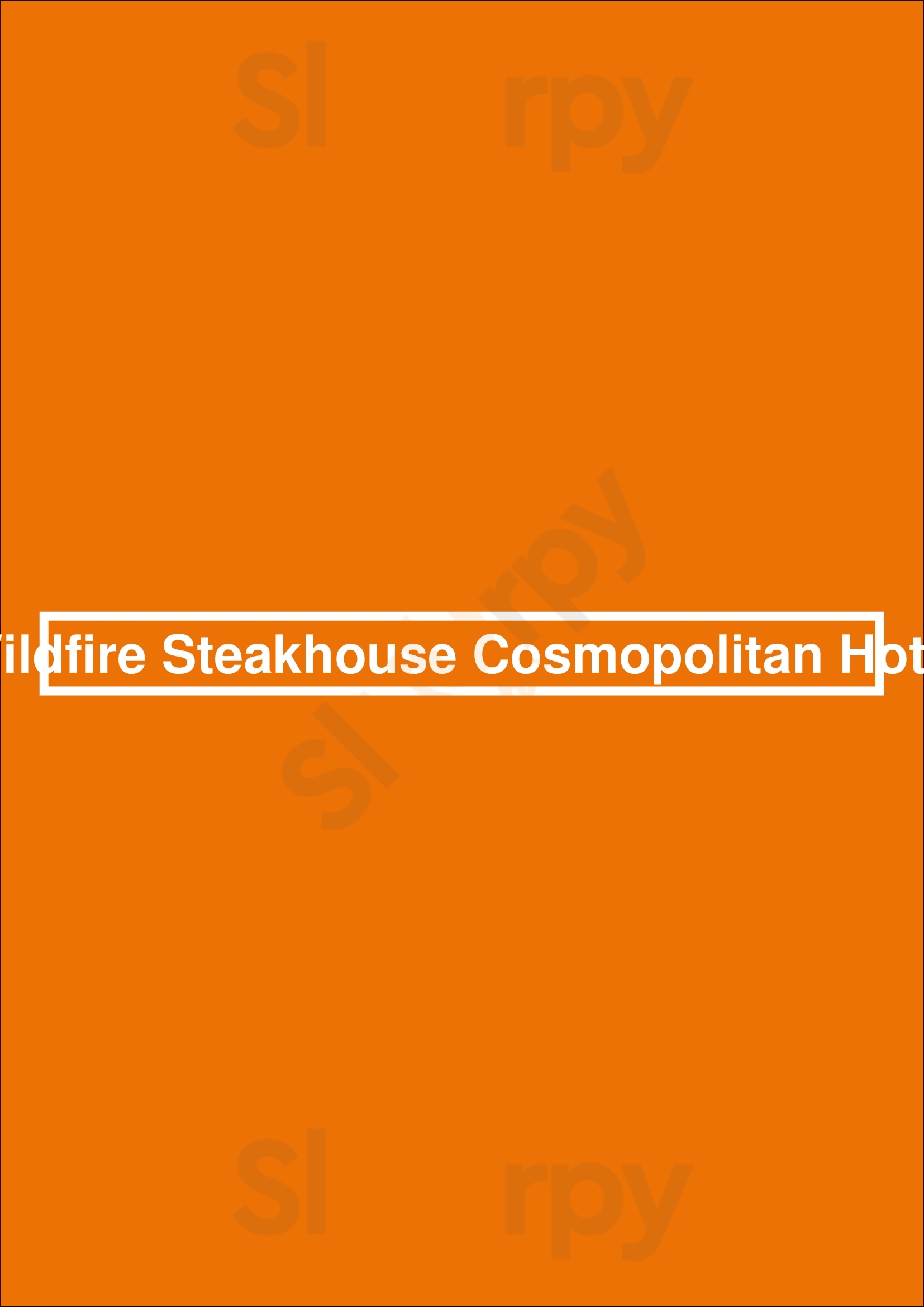 Wildfire Steakhouse Cosmopolitan Hotel Toronto Menu - 1