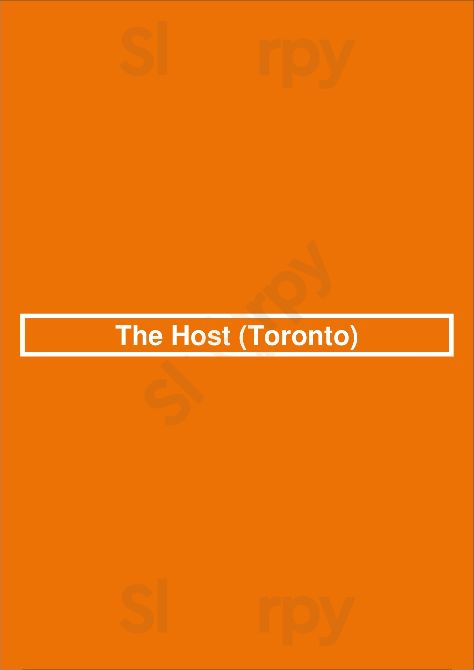 The Host Toronto Menu - 1