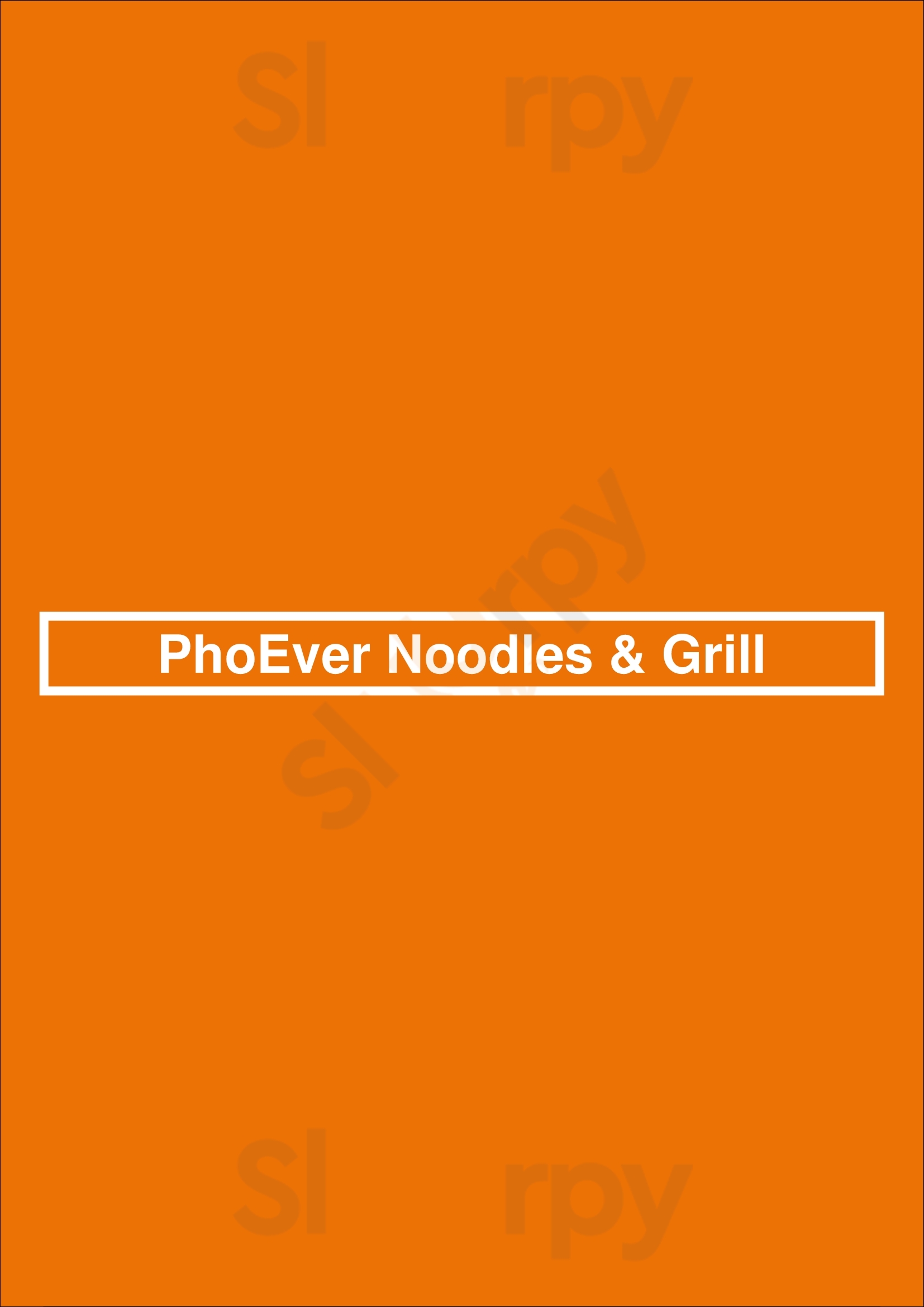 Phoever Noodles & Grill Edmonton Menu - 1