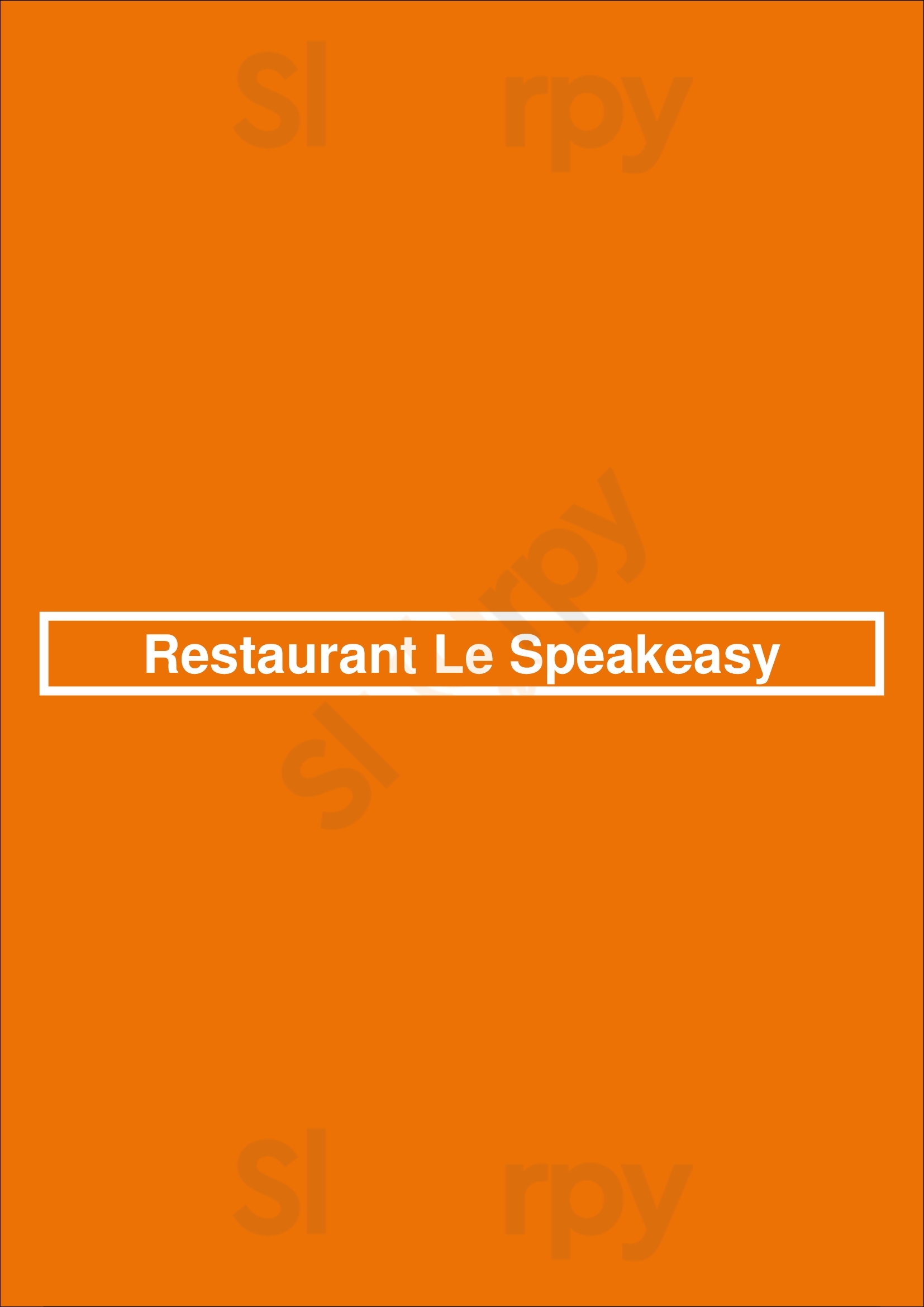 Restaurant Le Speakeasy Montreal Menu - 1