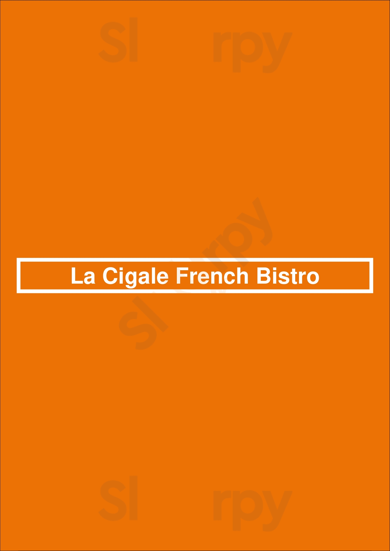 La Cigale French Bistro Vancouver Menu - 1
