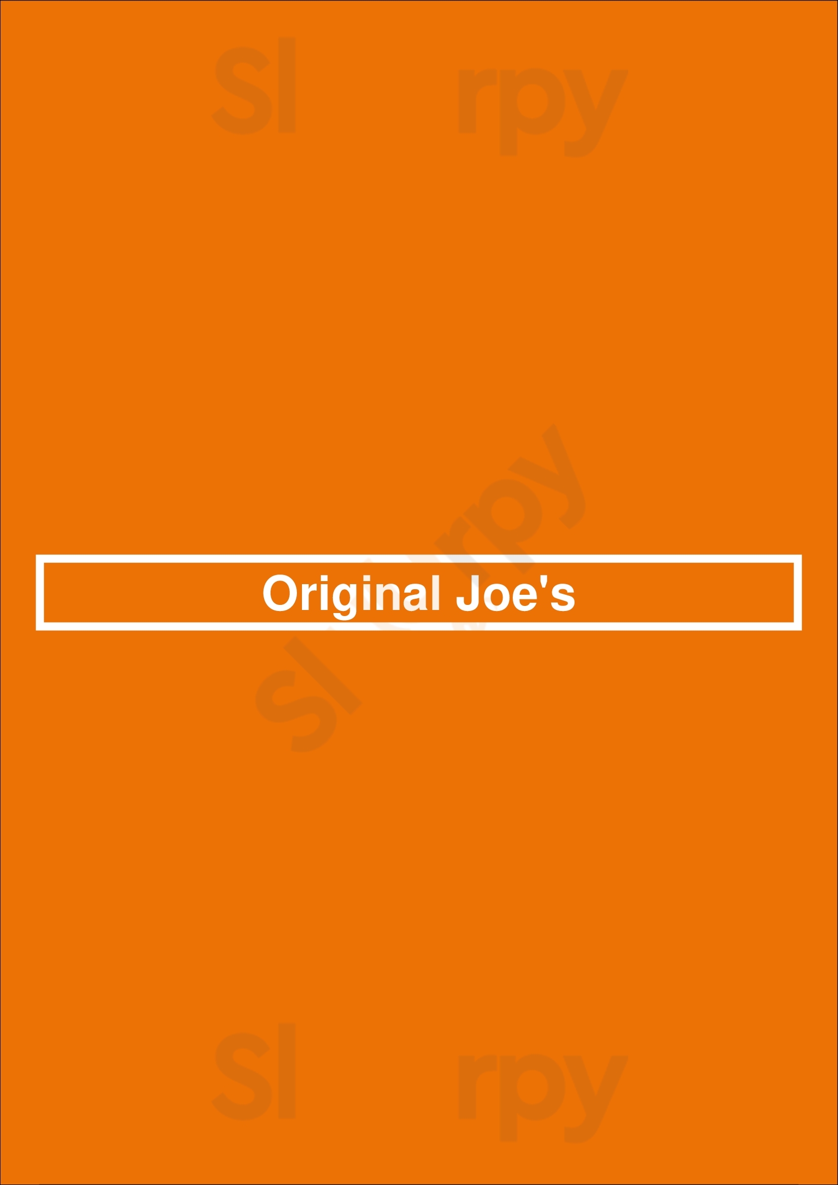 Original Joe's Vancouver Menu - 1