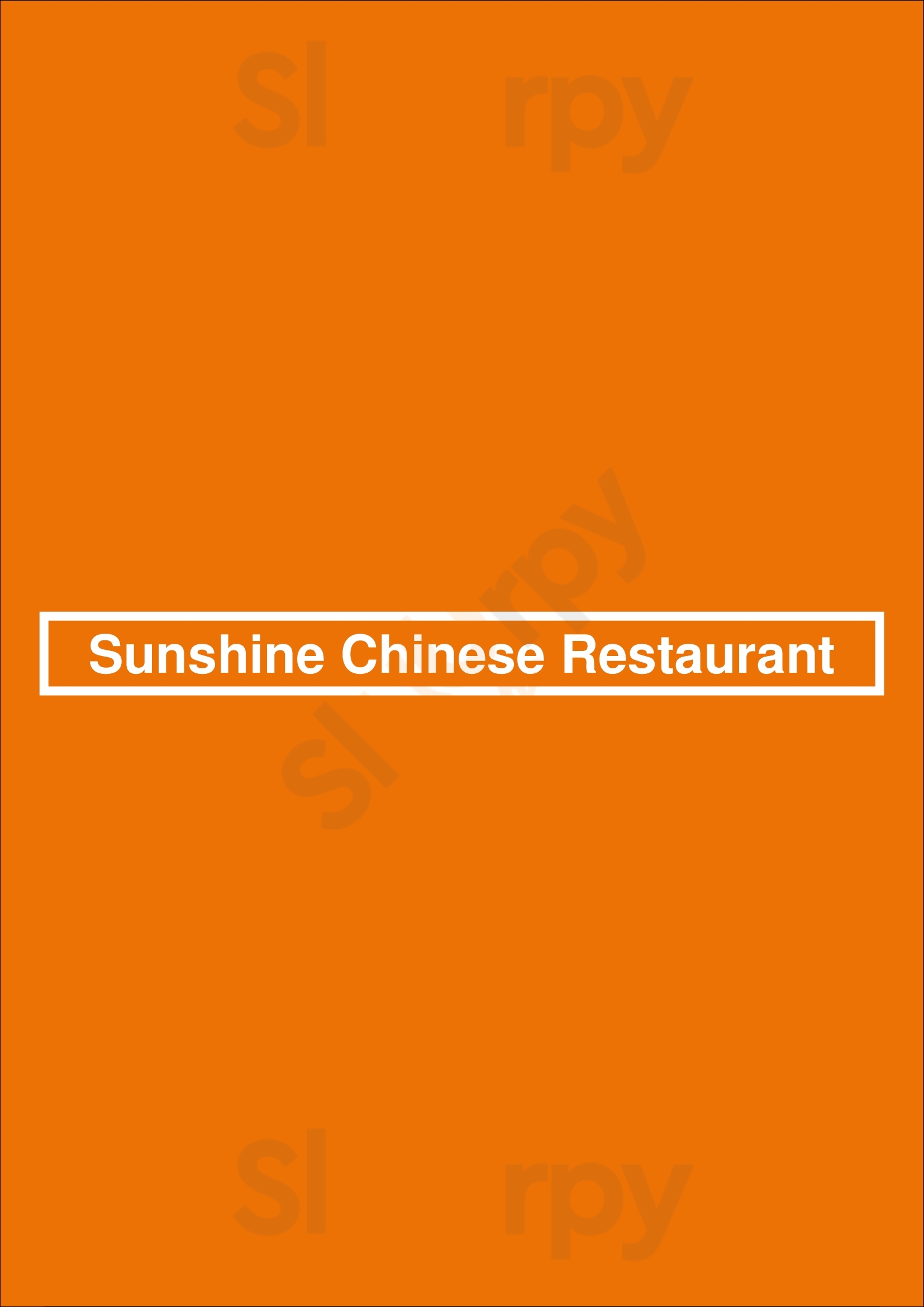 Sunshine Chinese Restaurant Winnipeg Menu - 1