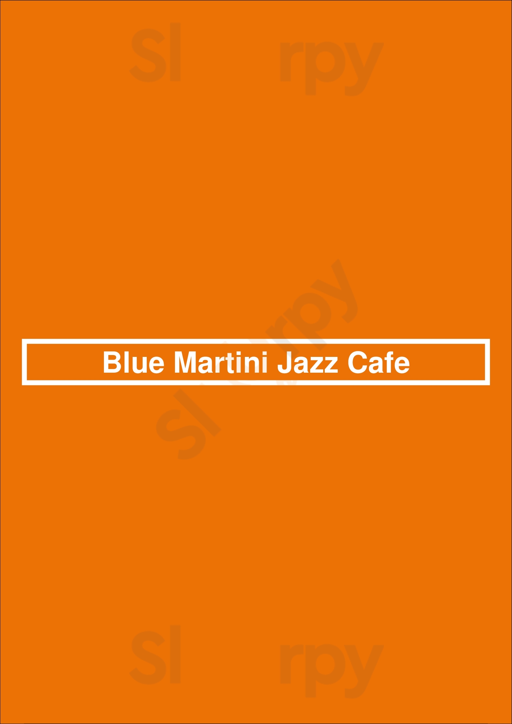 Blue Martini Jazz Cafe Vancouver Menu - 1