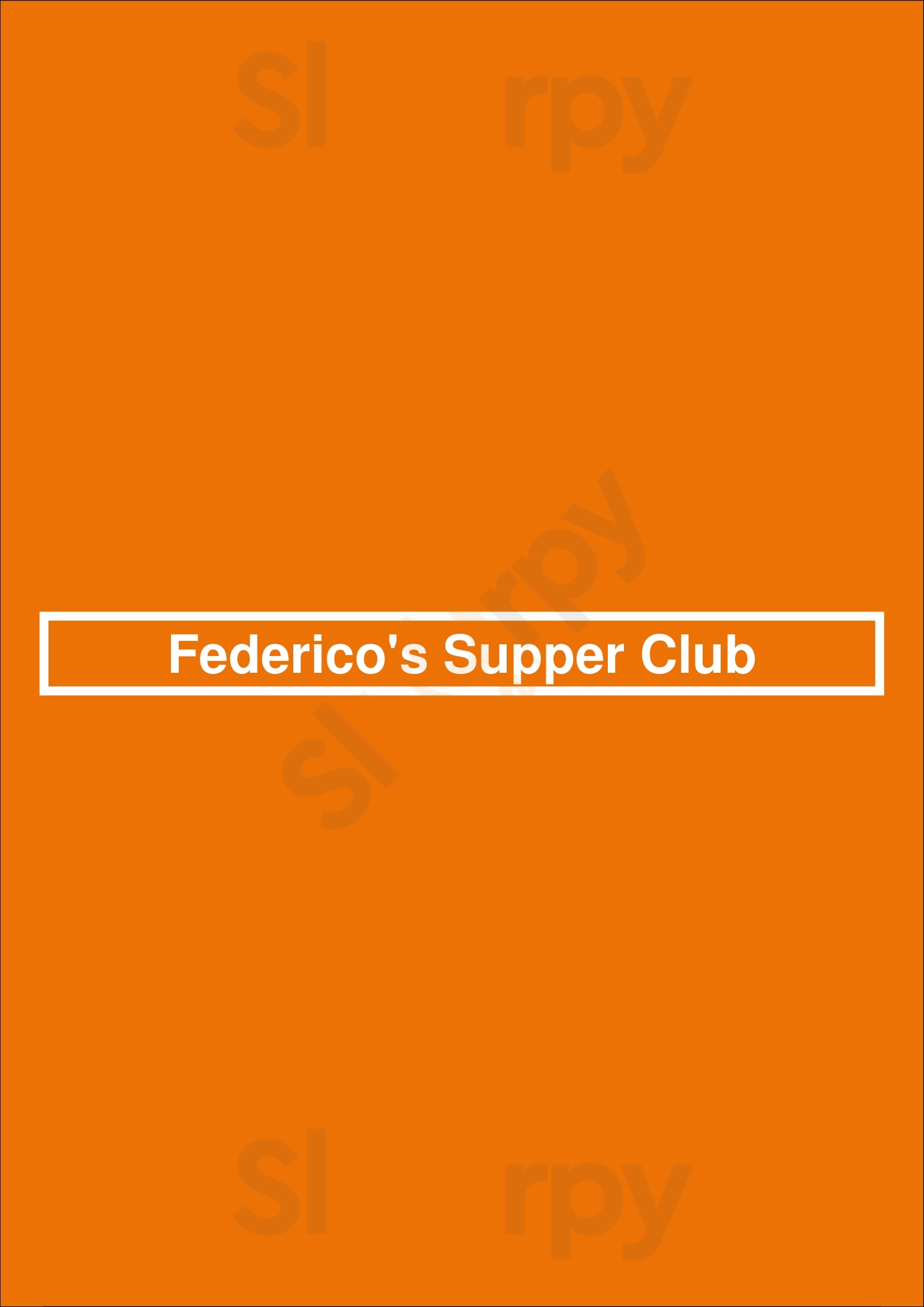 Federico's Supper Club Vancouver Menu - 1