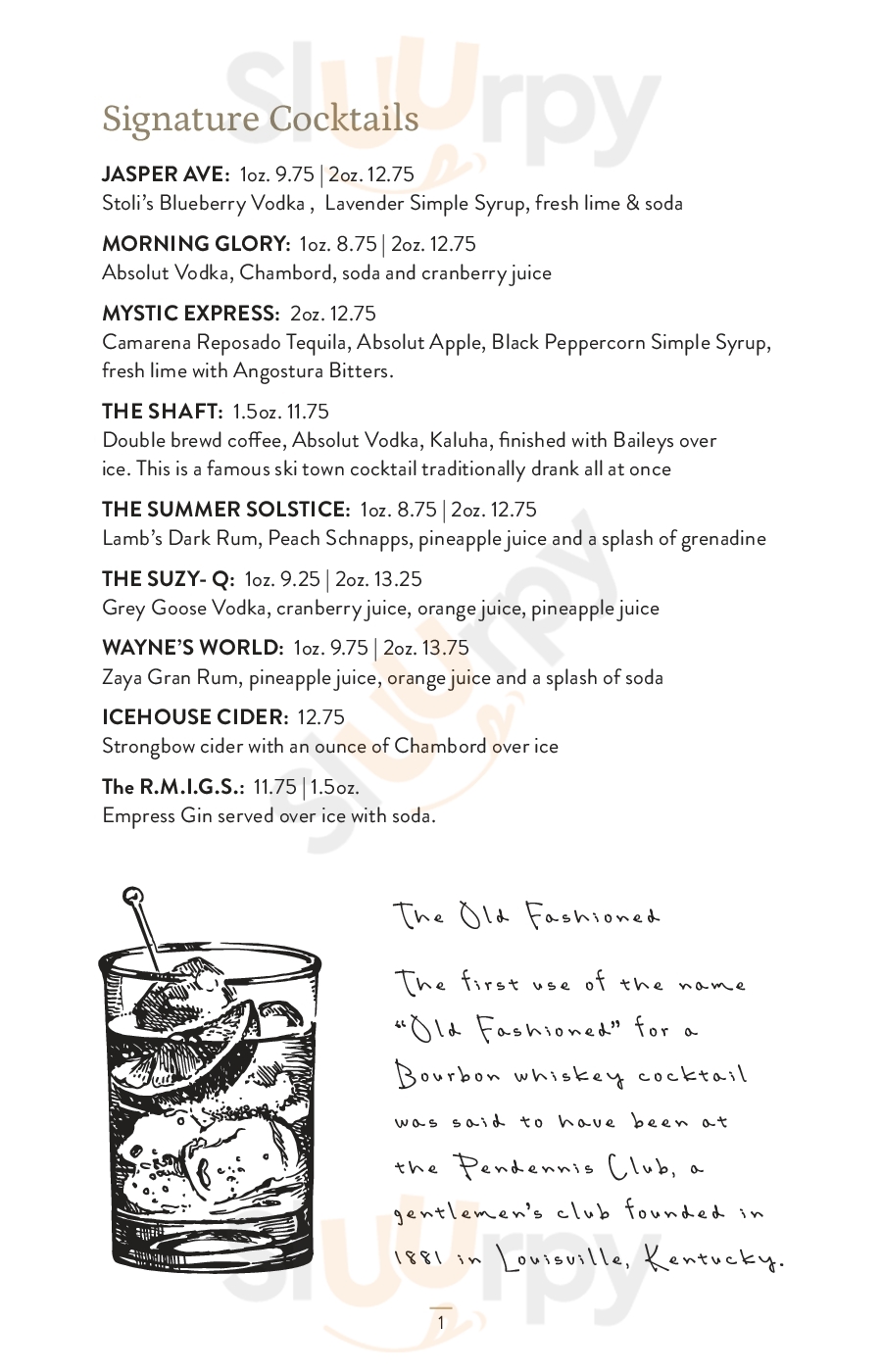 Main Menu - Rocky Mountain Icehouse