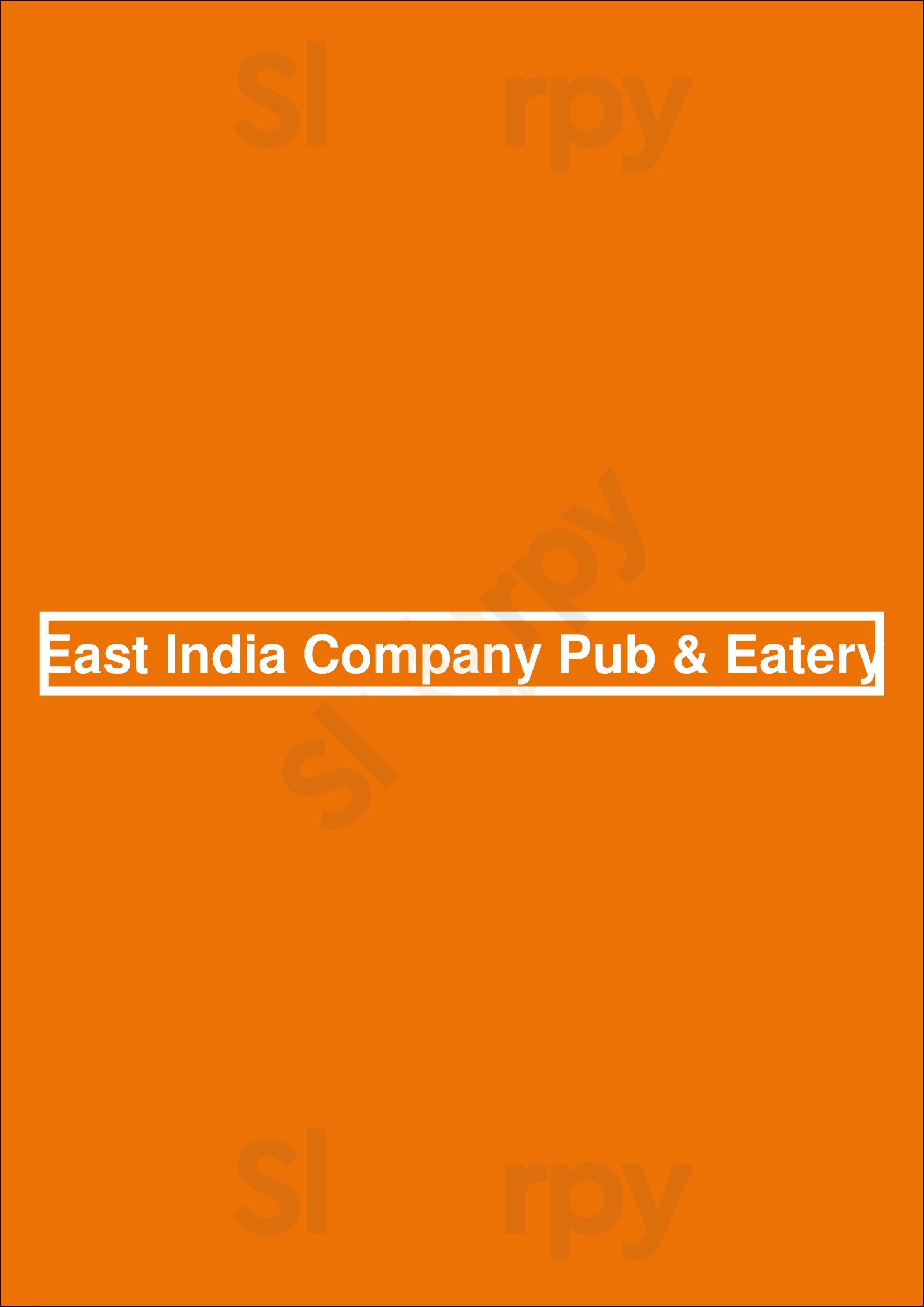 East India Company Pub & Eatery Ottawa Menu - 1