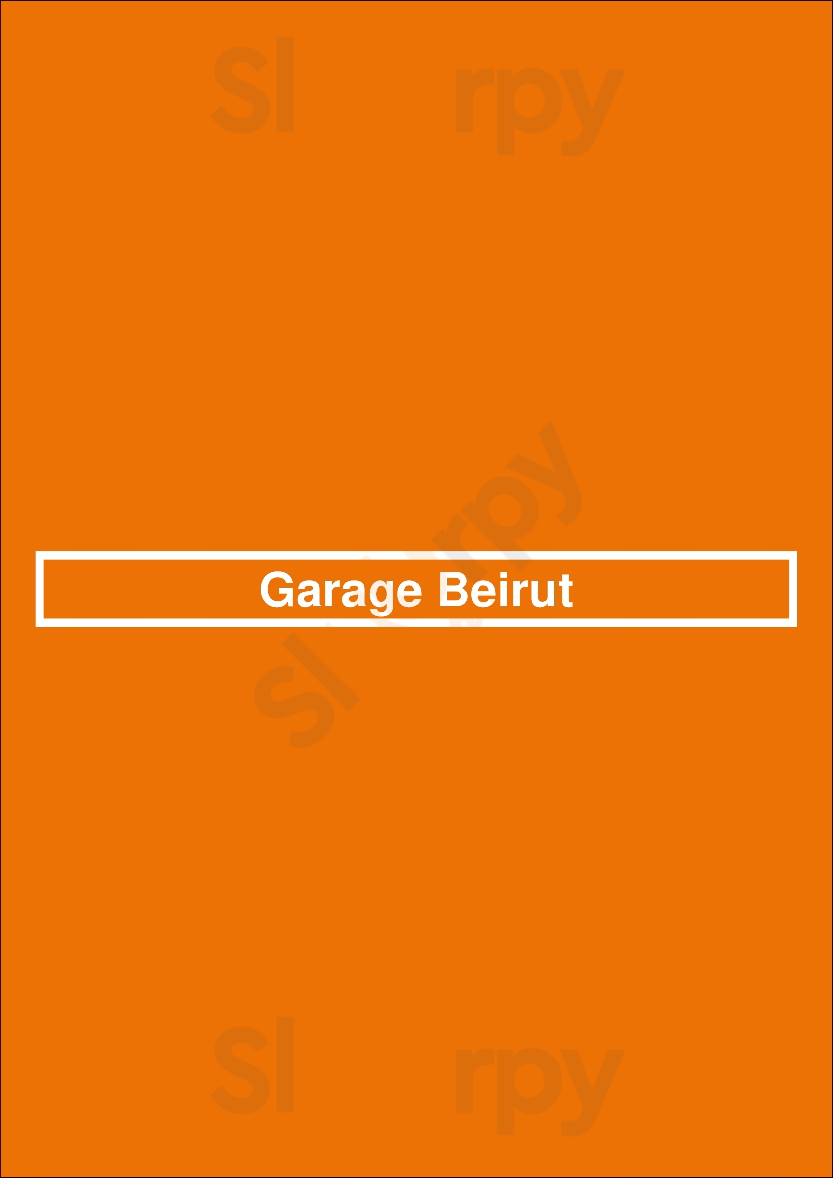 Garage Beirut Montreal Menu - 1