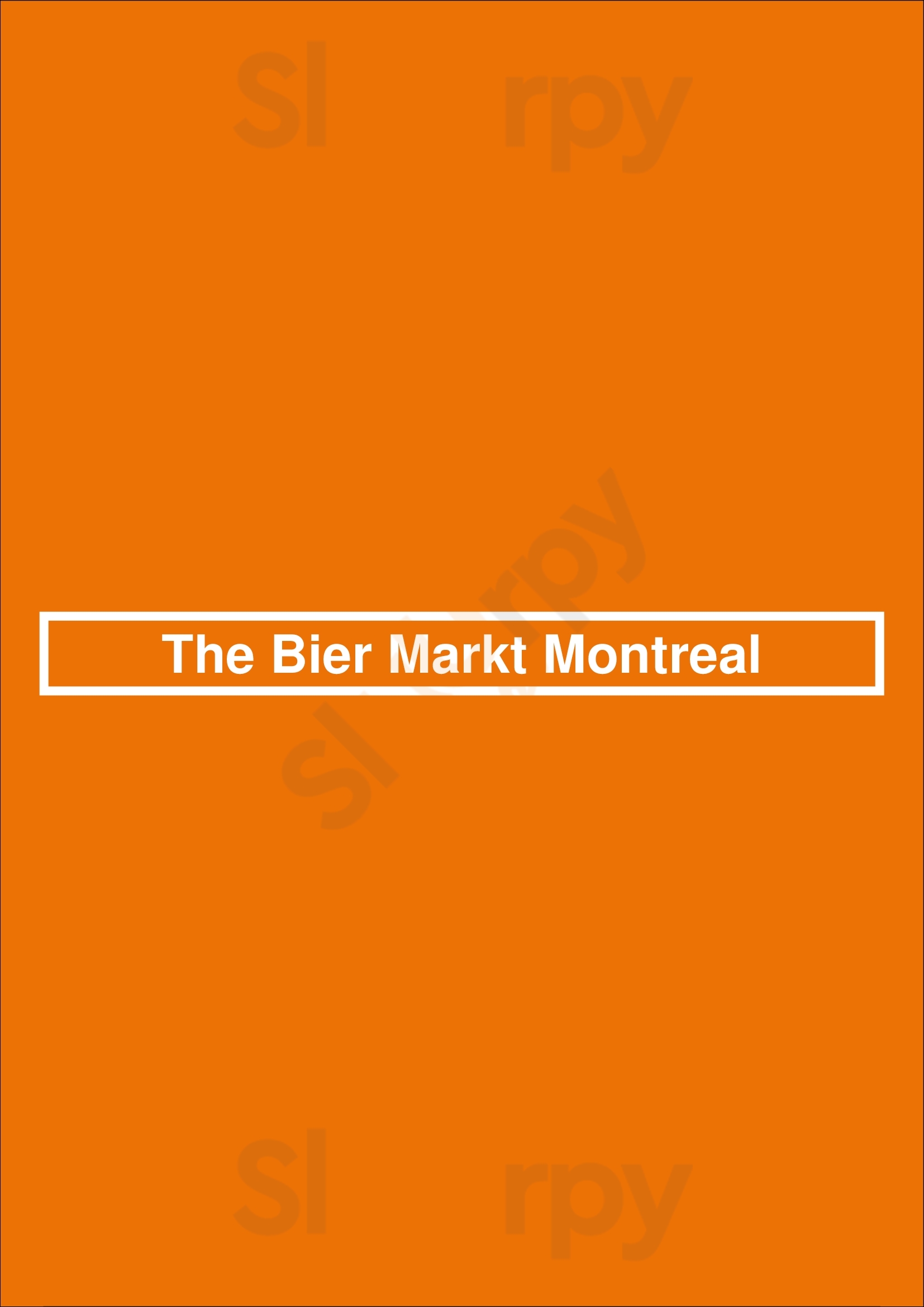 Bier Markt Montreal Menu - 1