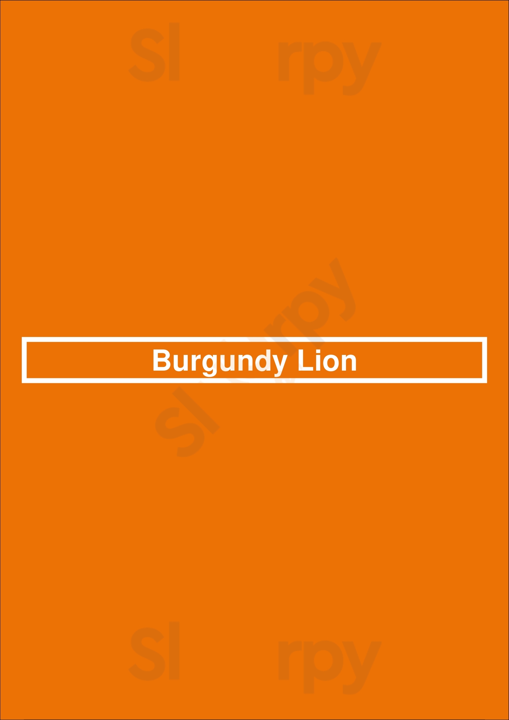 Burgundy Lion Montreal Menu - 1